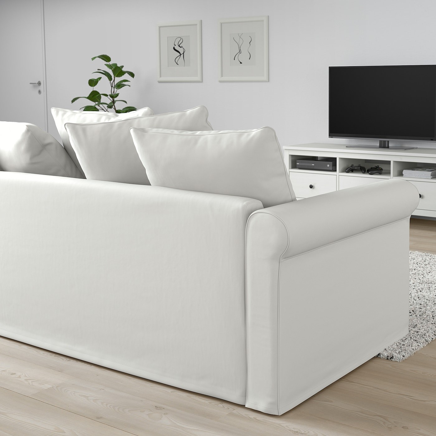 GRÖNLID Crnr sofa-bed, 5-seat w chaise lng