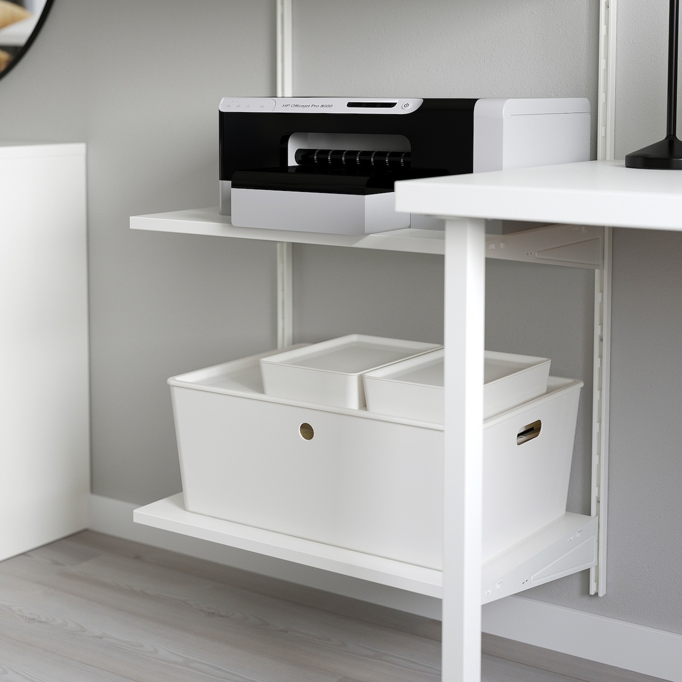 BOAXEL / LAGKAPTEN Shelving unit with table top