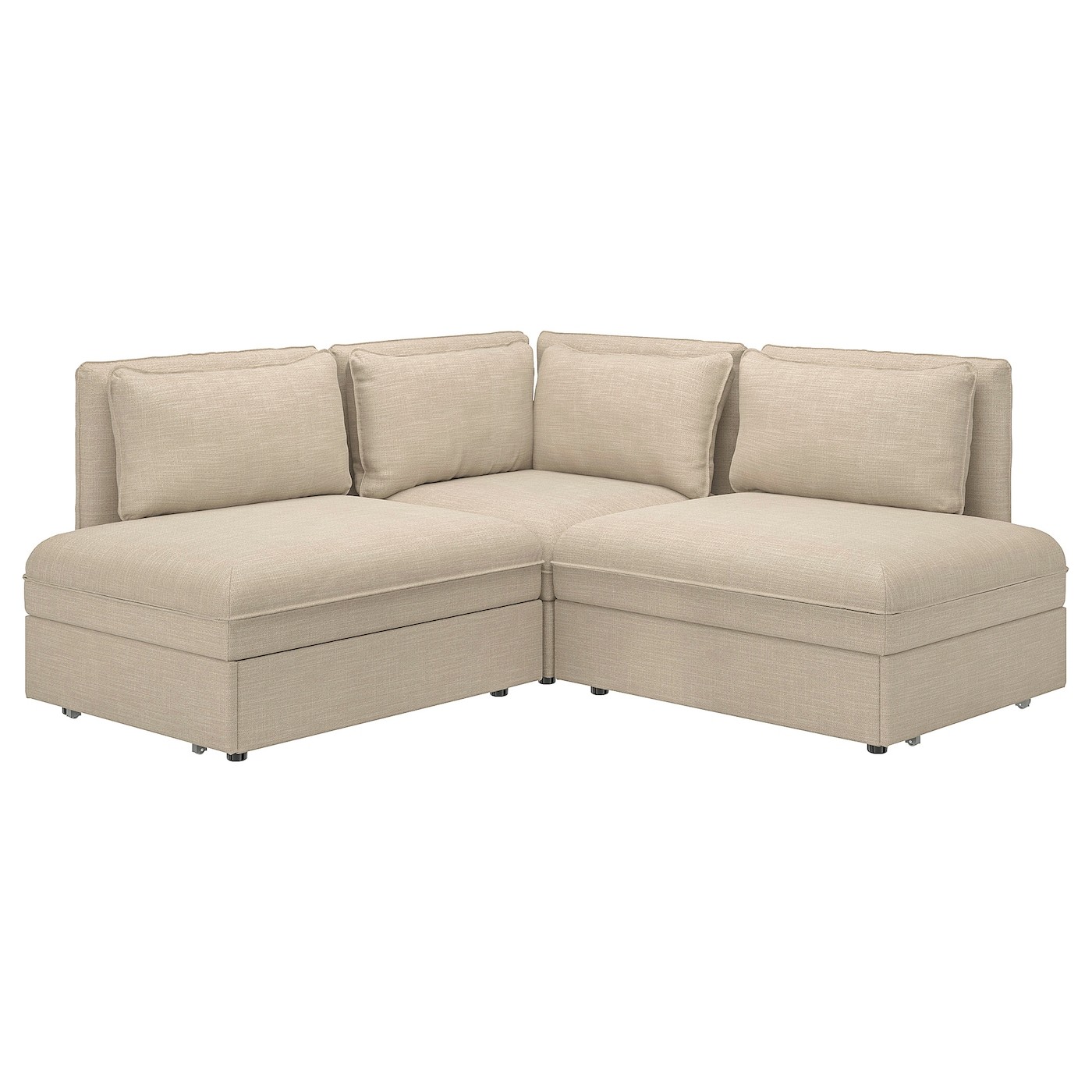 VALLENTUNA Modular crnr sofa 3-seat+2 sofa-bed