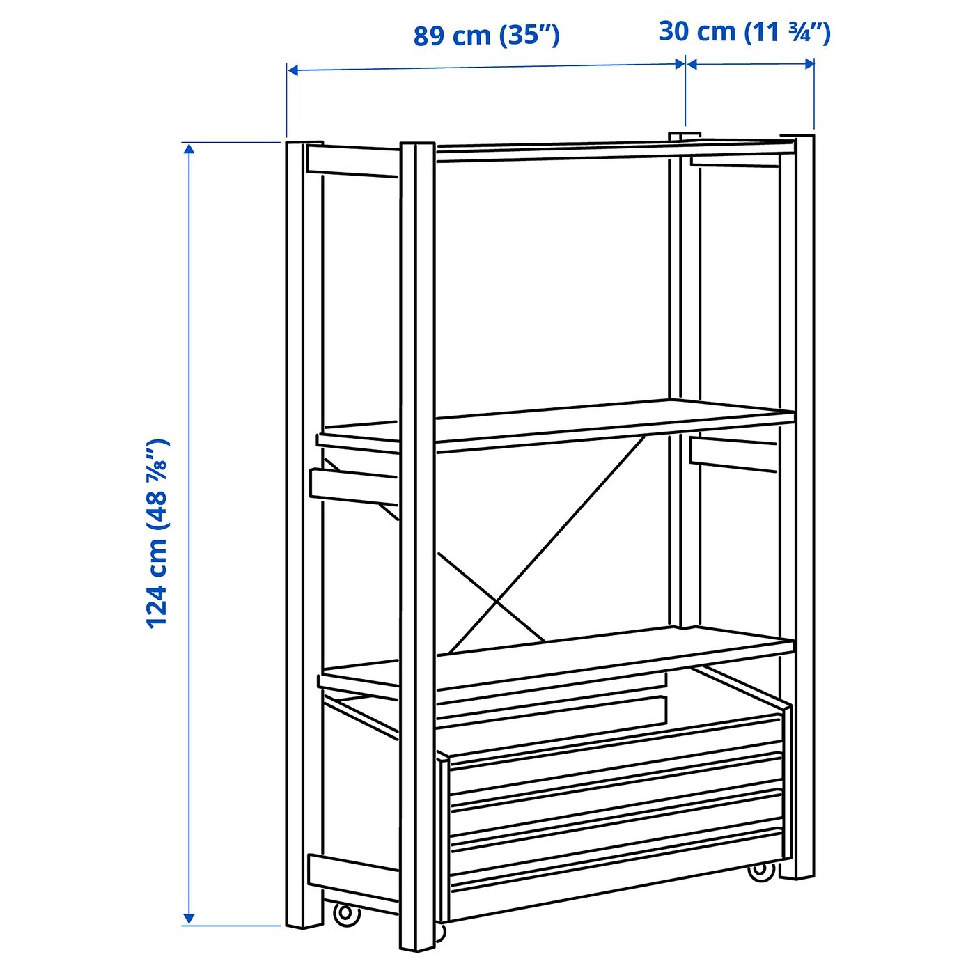 IVAR Shelving unit with storage box