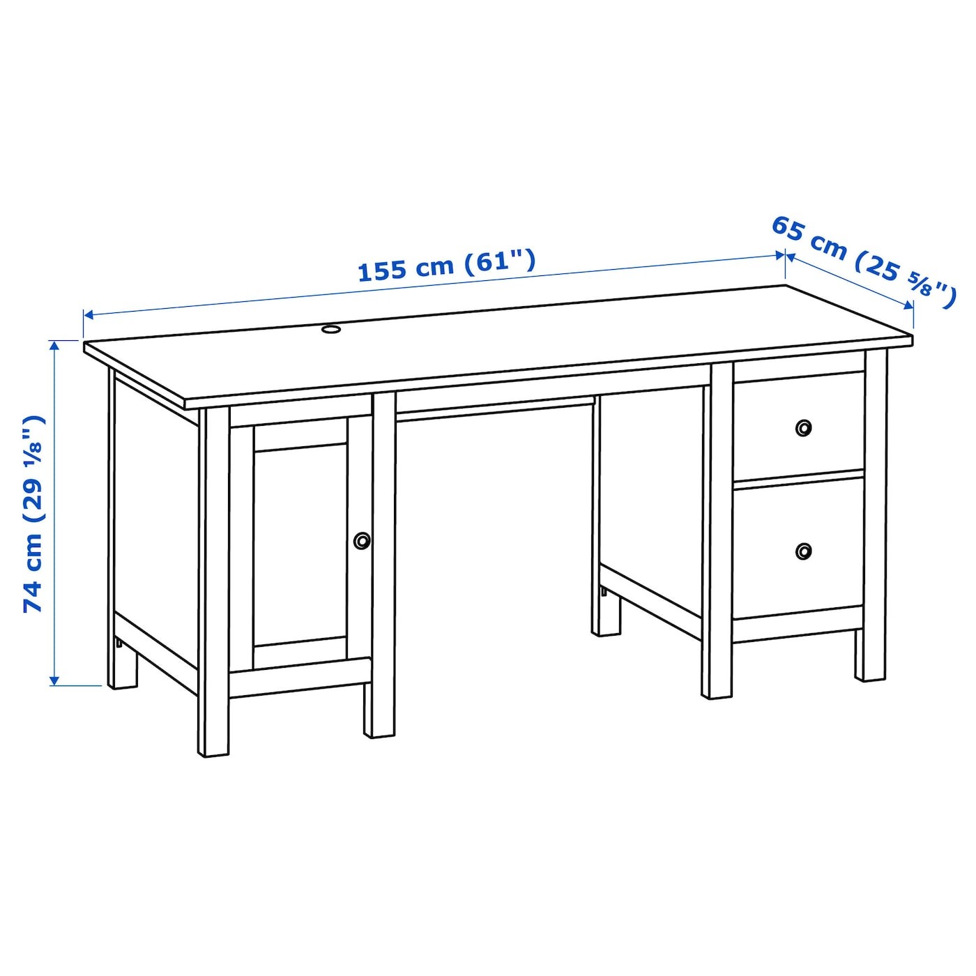 HEMNES/ALEFJÄLL Desk and storage combination