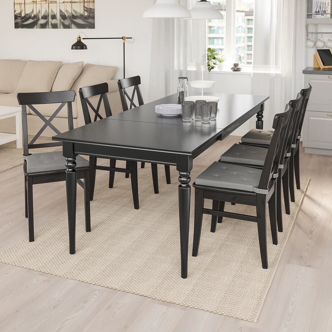 INGATORP / INGOLF Table and 6 chairs