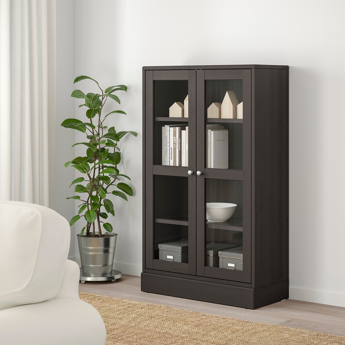 HAVSTA Glass-door cabinet with plinth