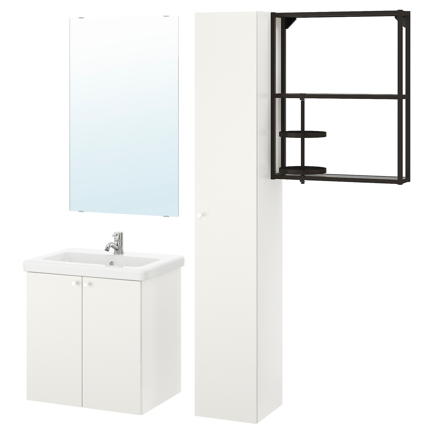 ENHET / TVÄLLEN Bathroom furniture, set of 13