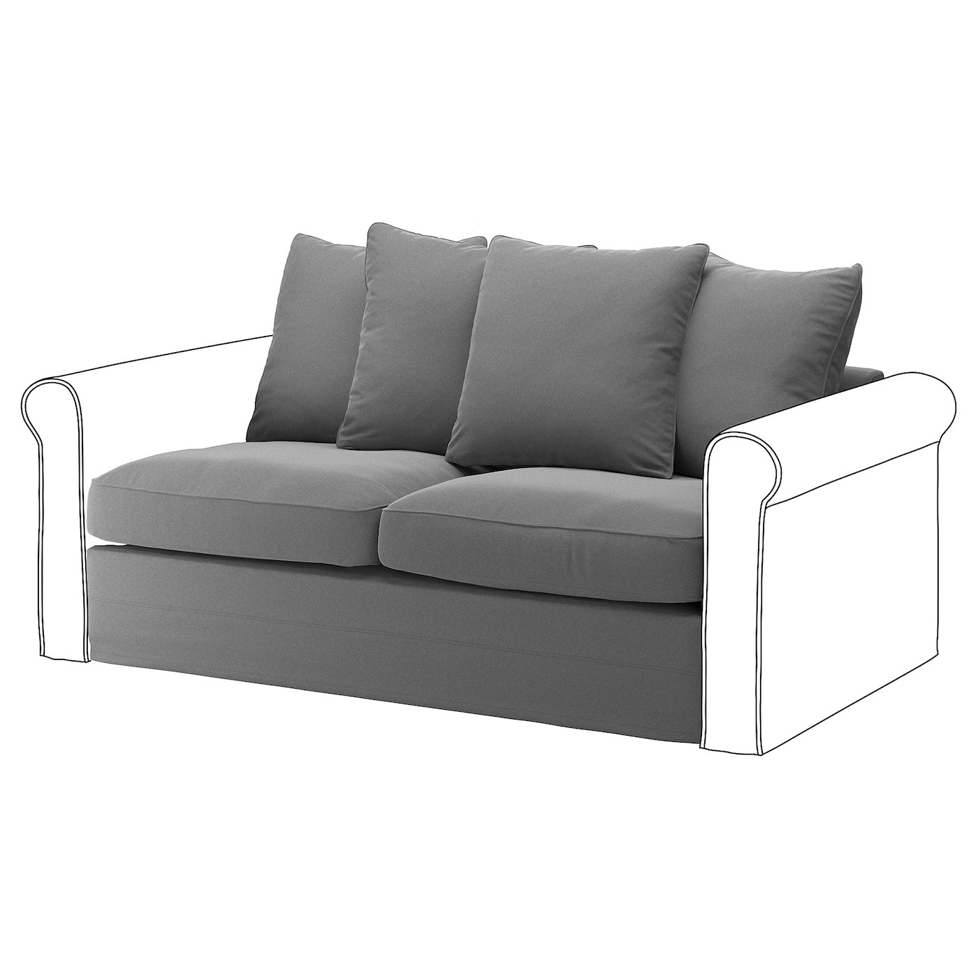 GRÖNLID Cover for 2-seat sofa-bed section