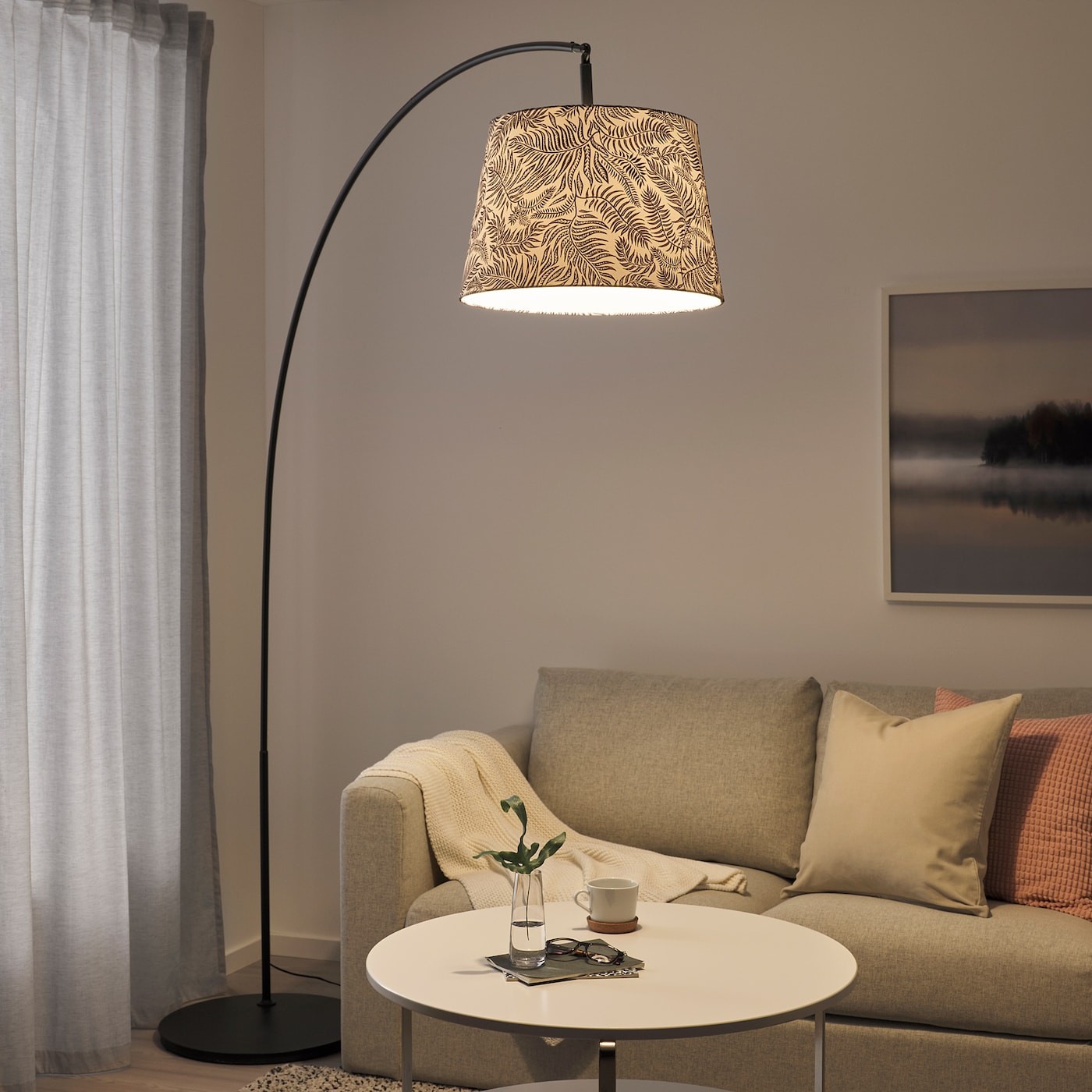 SKAFTET Floor lamp base, arched