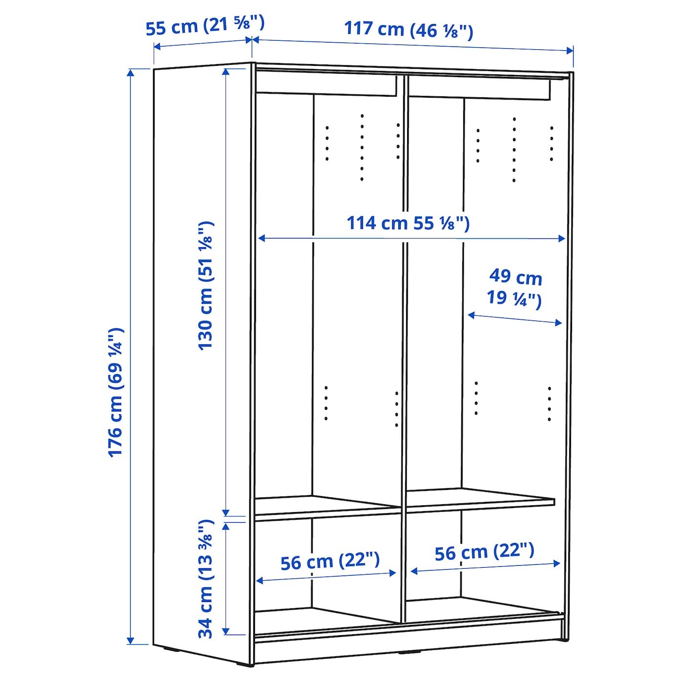 KLEPPSTAD Wardrobe with sliding doors