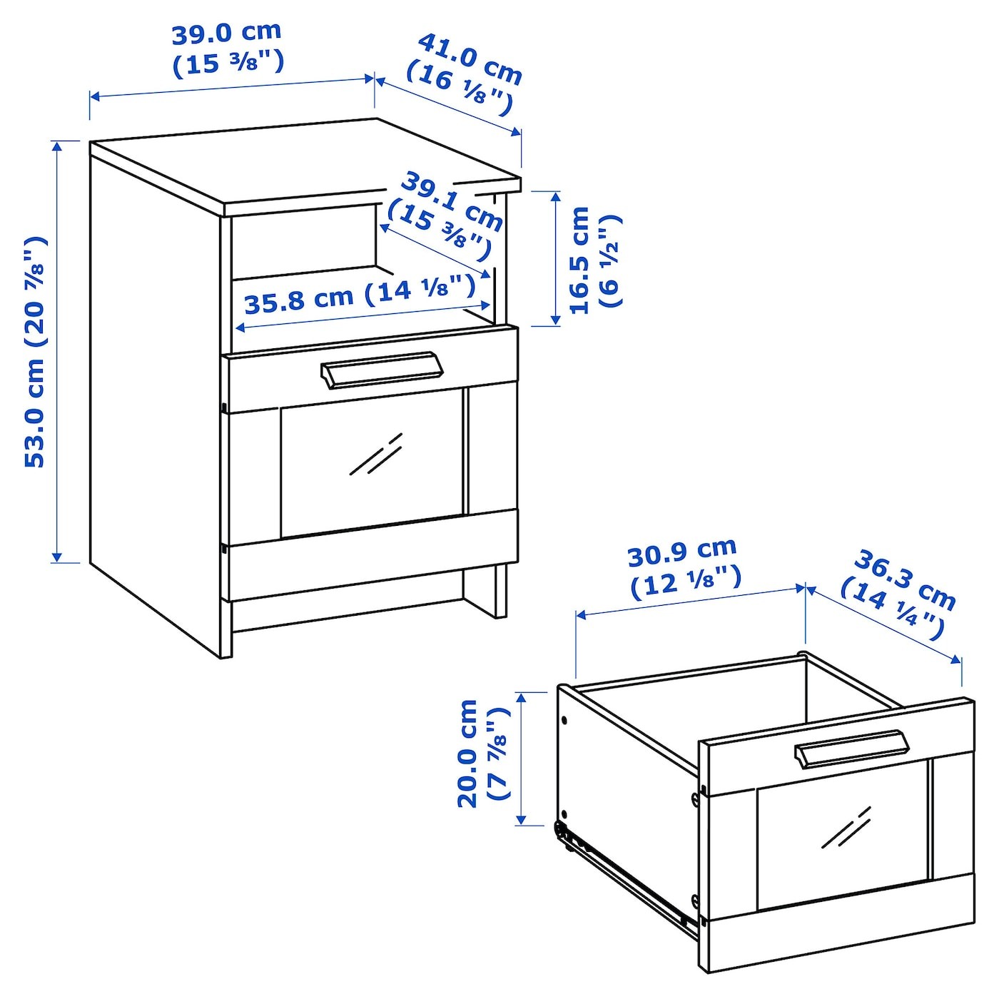 BRIMNES Bedside table