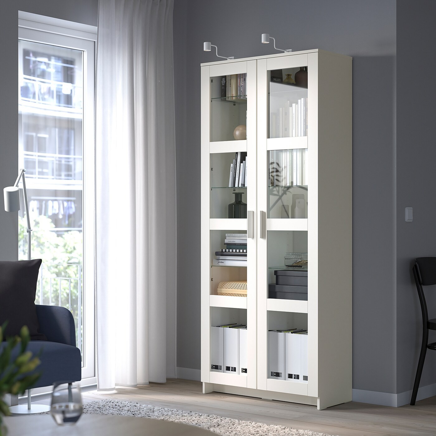 BRIMNES Glass-door cabinet