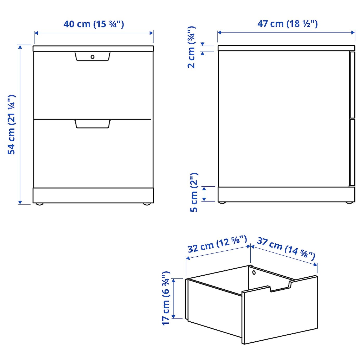 NORDLI Chest of 2 drawers