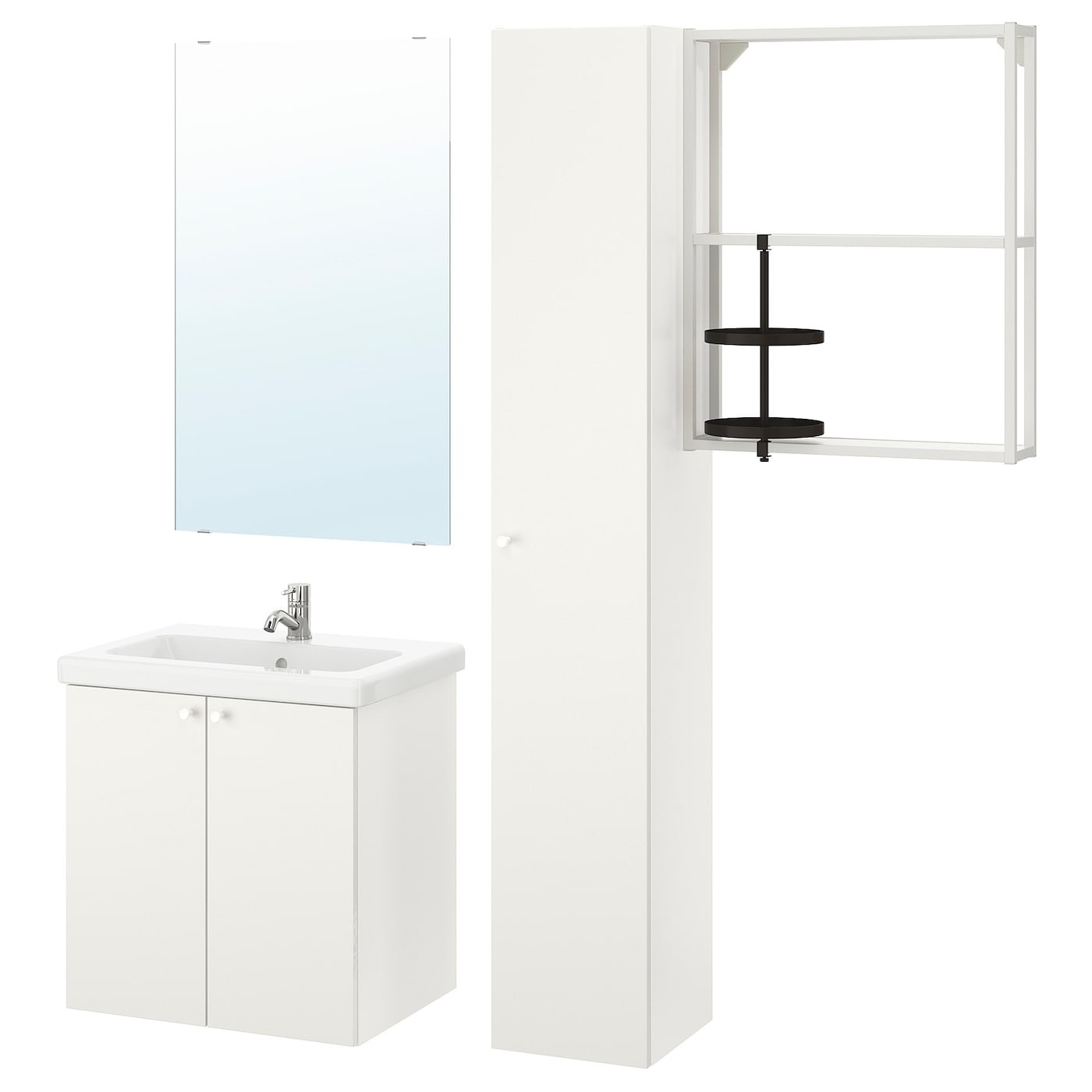 ENHET / TVÄLLEN Bathroom furniture, set of 13