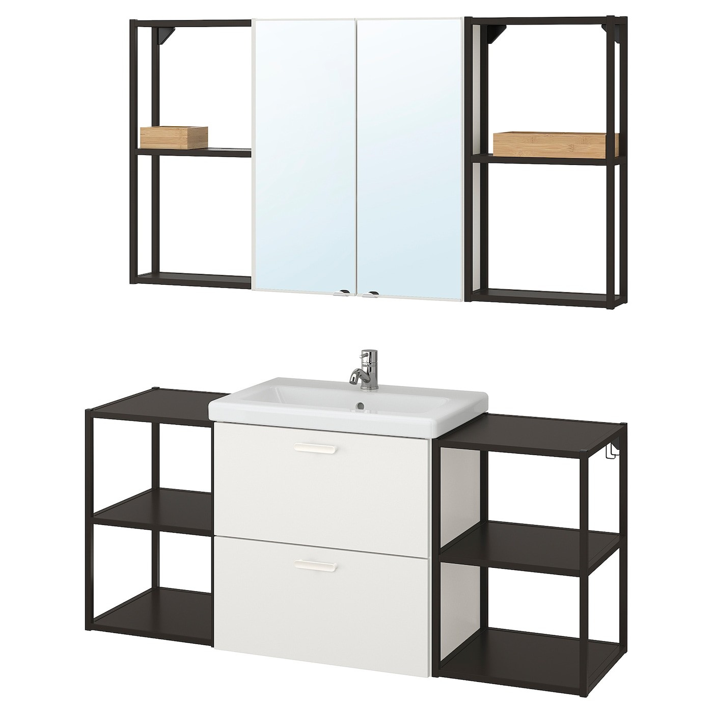 ENHET / TVÄLLEN Bathroom furniture, set of 18