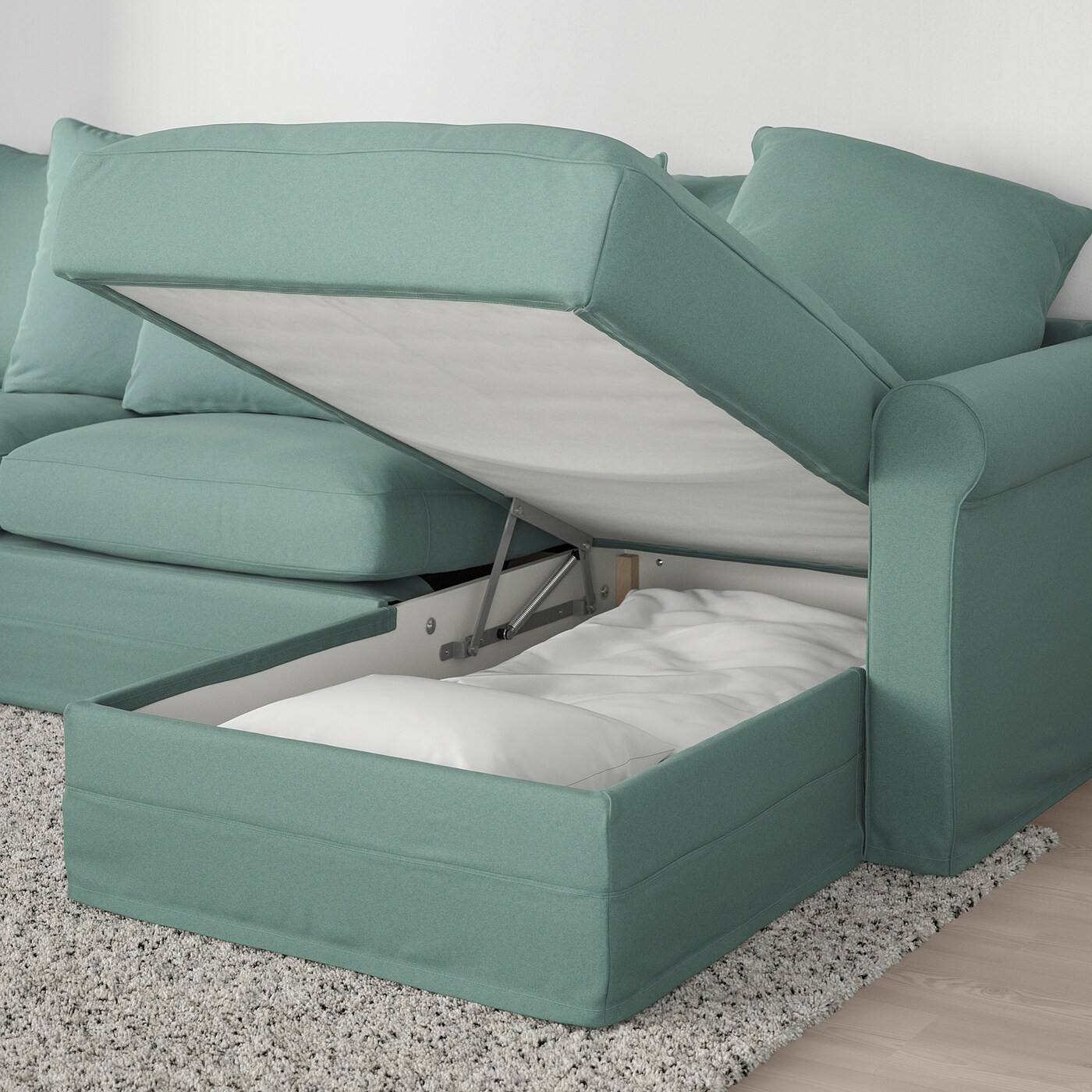 GRÖNLID Crnr sofa-bed, 5-seat w chaise lng