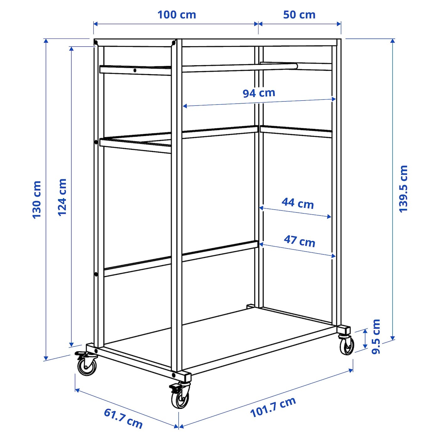 RÅVAROR Storage unit on castors