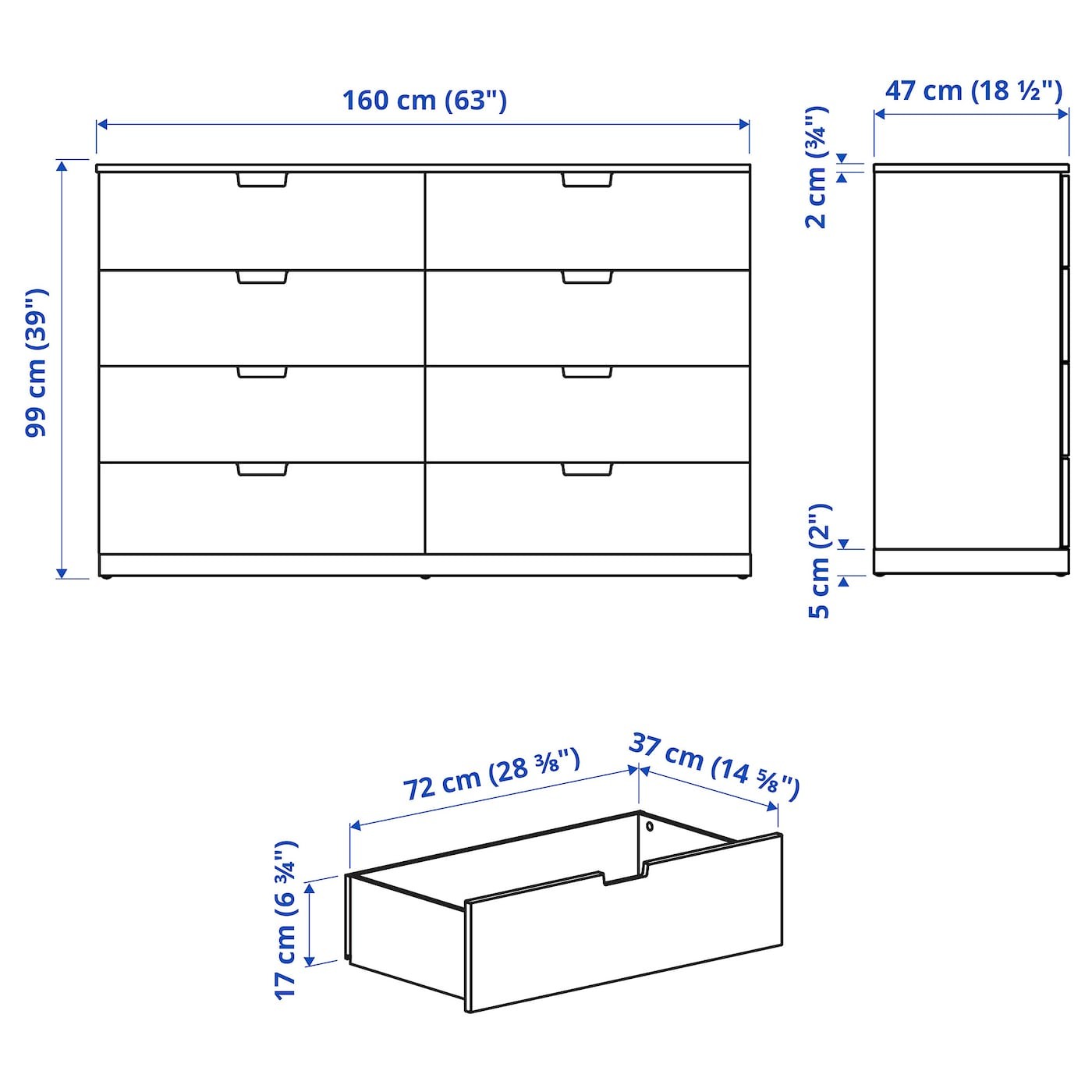 NORDLI Chest of 8 drawers