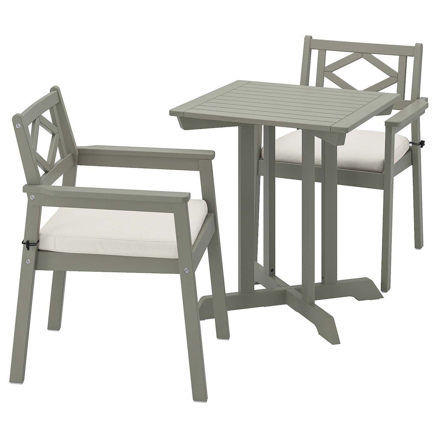 BONDHOLMEN Table+2 chairs w armrests, outdoor