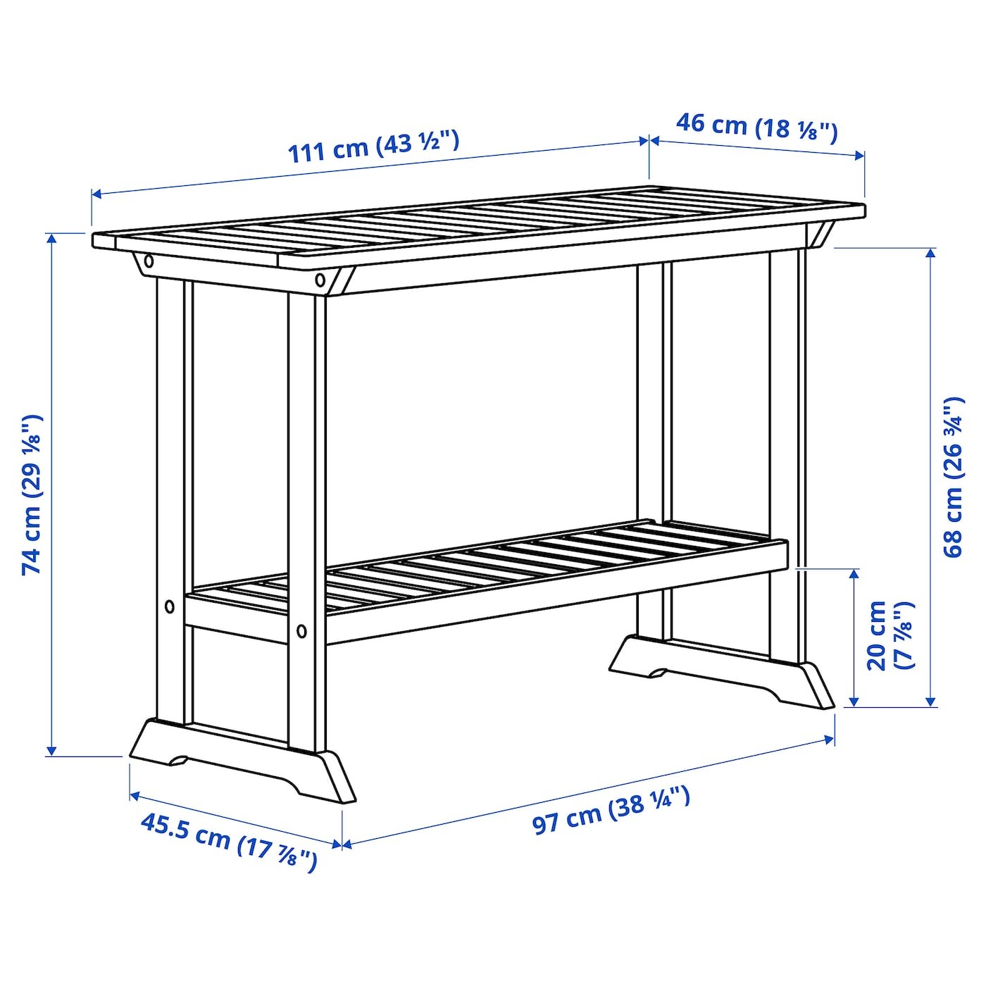 BONDHOLMEN Console table, outdoor