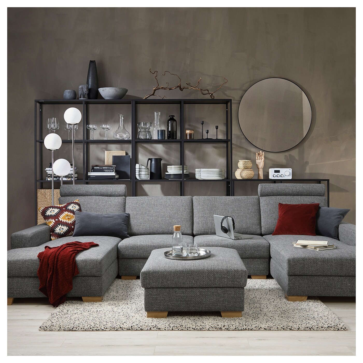 SÖRVALLEN 4-seat sofa with chaise longues