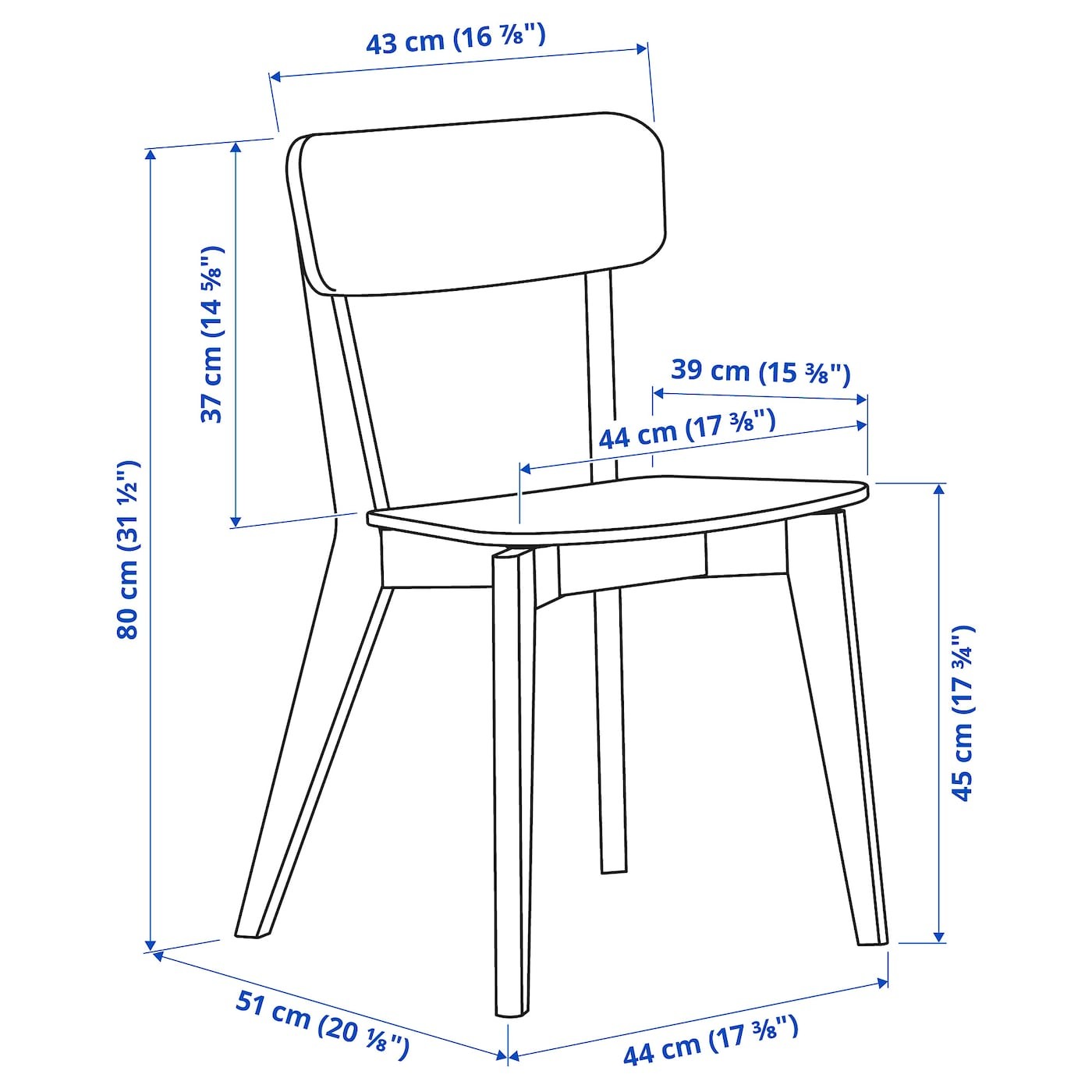 RÖNNINGE / LISABO Table and 4 chairs