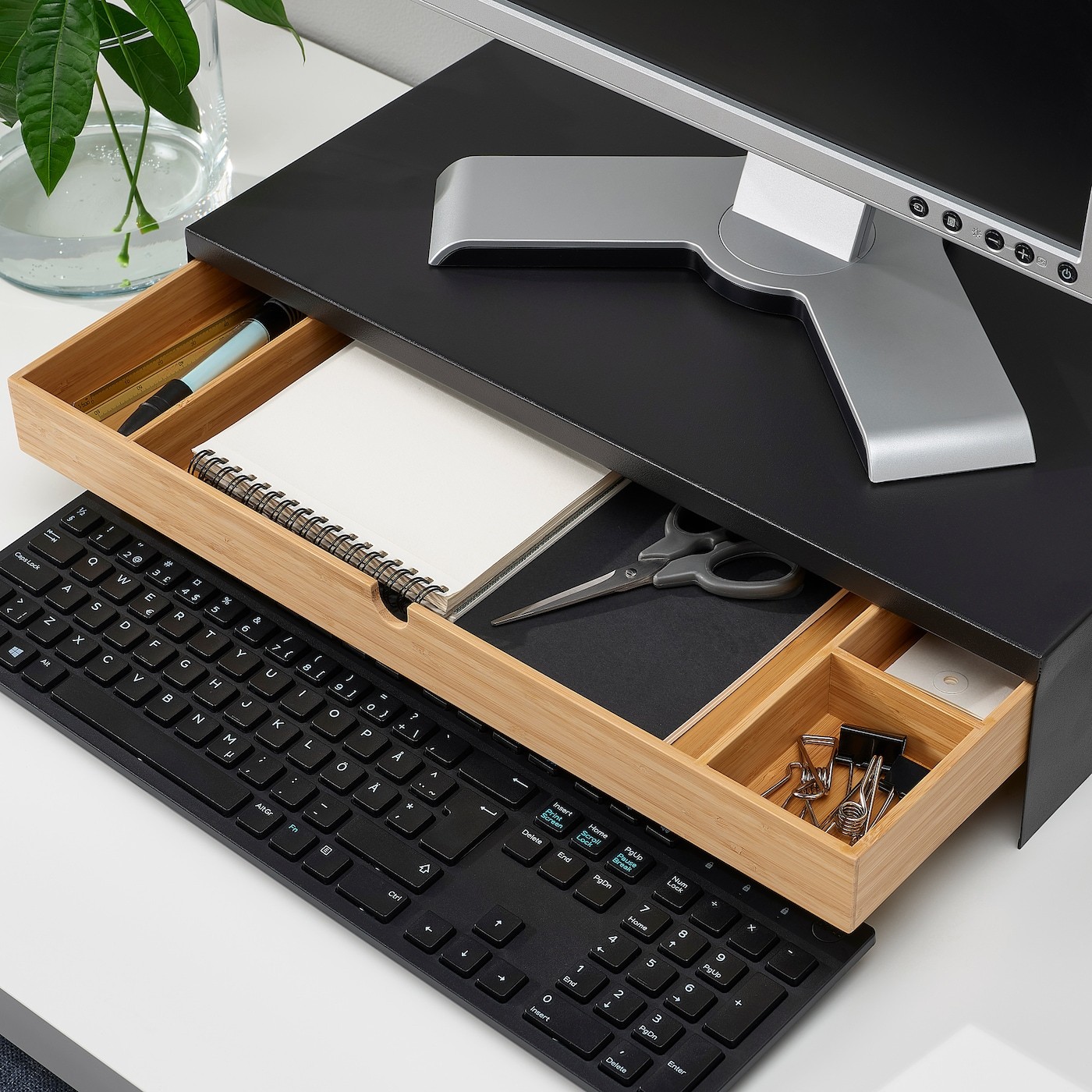 ELLOVEN Monitor stand with drawer