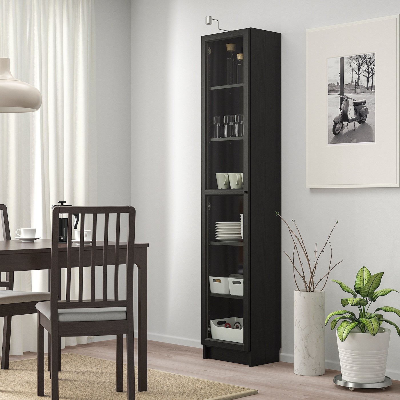 BILLY / OXBERG Bookcase with glass door