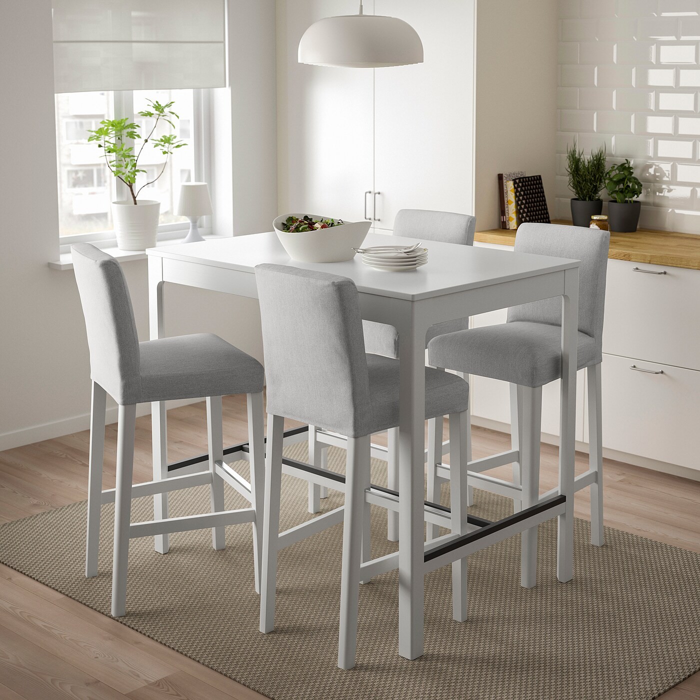 EKEDALEN / BERGMUND Bar table and 4 bar stools