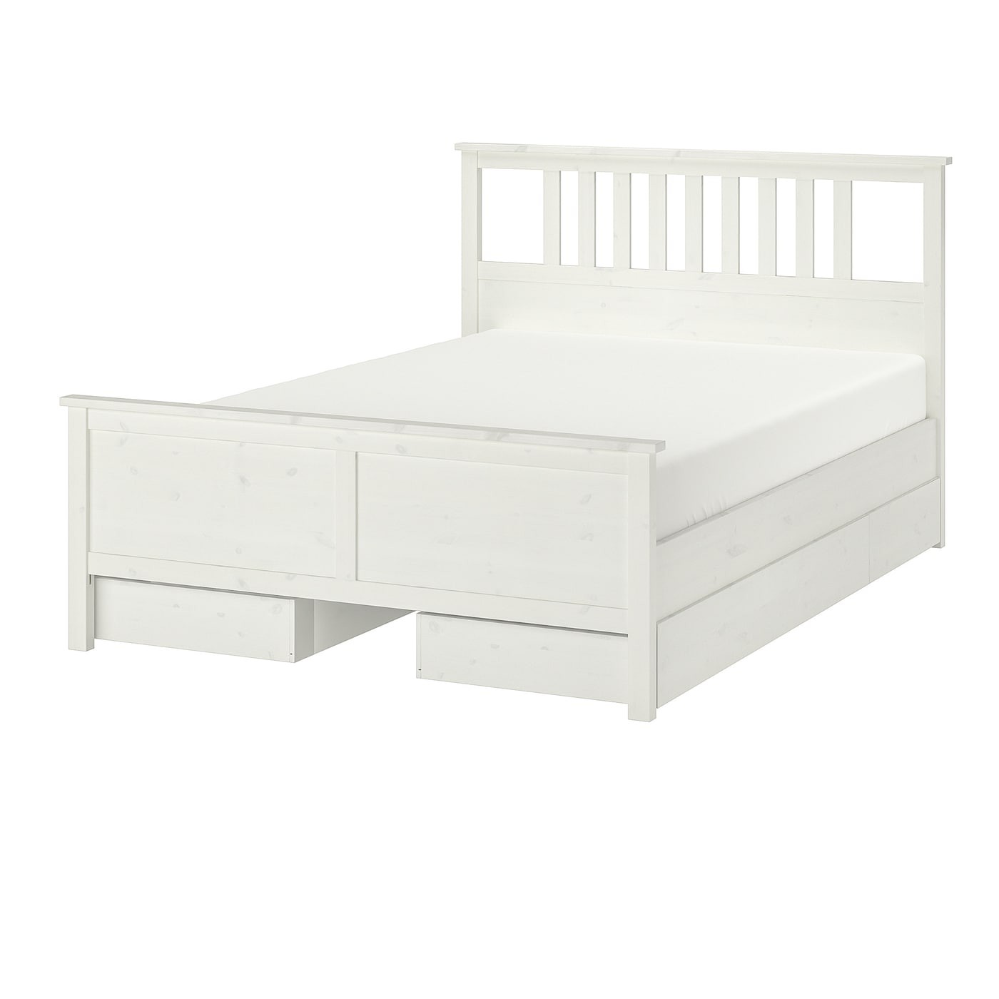 HEMNES هيكل سرير+4 صناديق تخزين