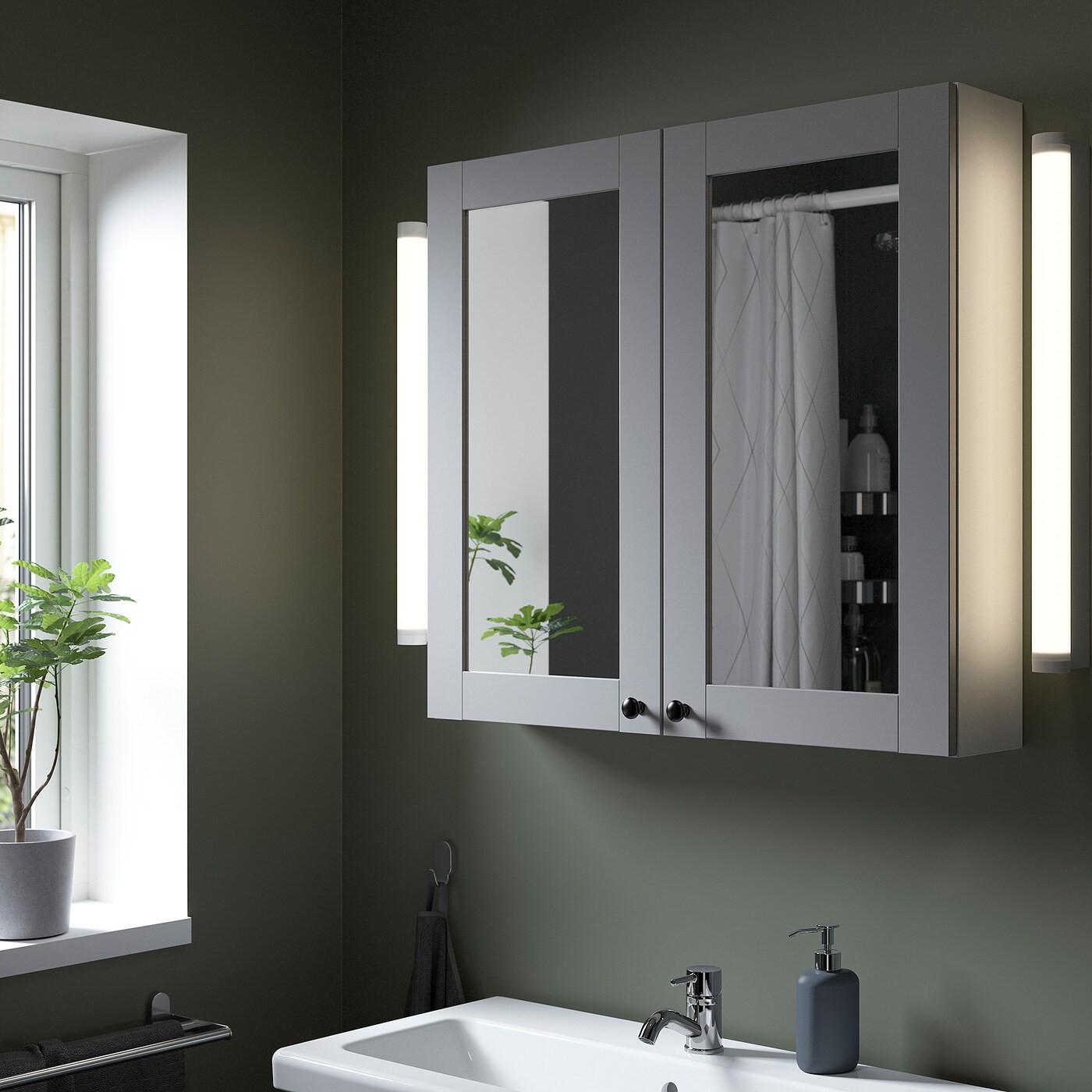 ENHET Mirror cabinet with 2 doors