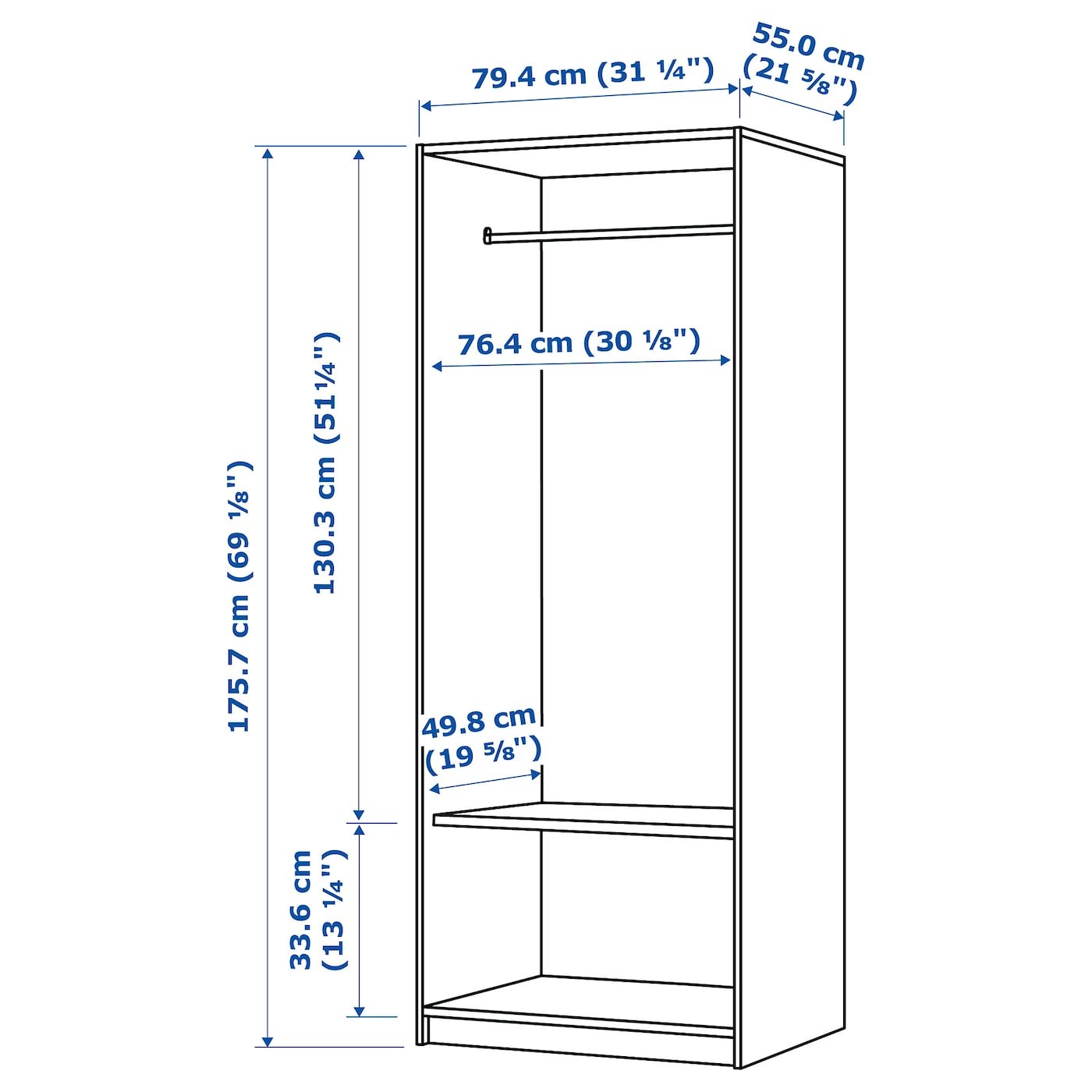 RAKKESTAD Wardrobe with 2 doors