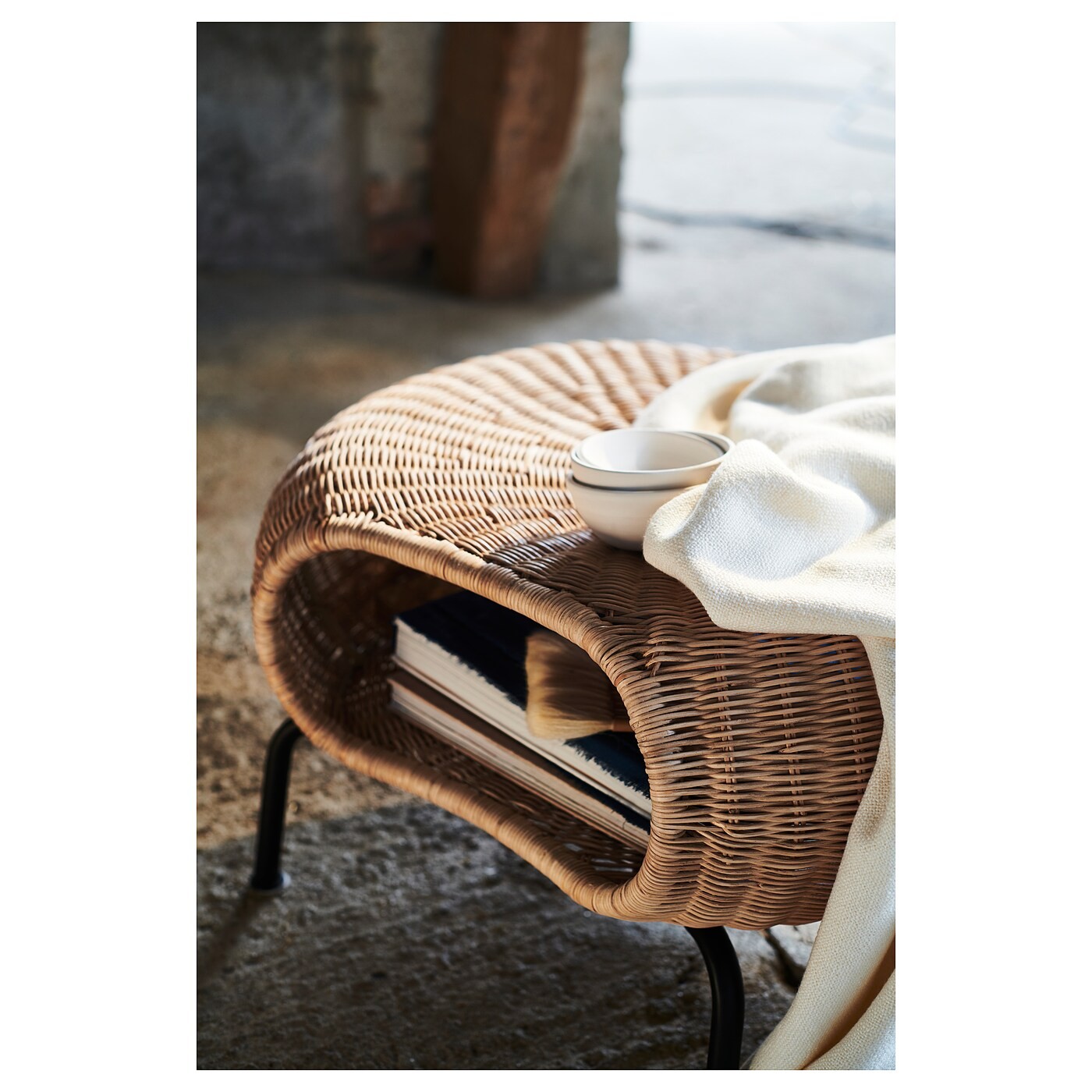 GAMLEHULT Footstool with storage