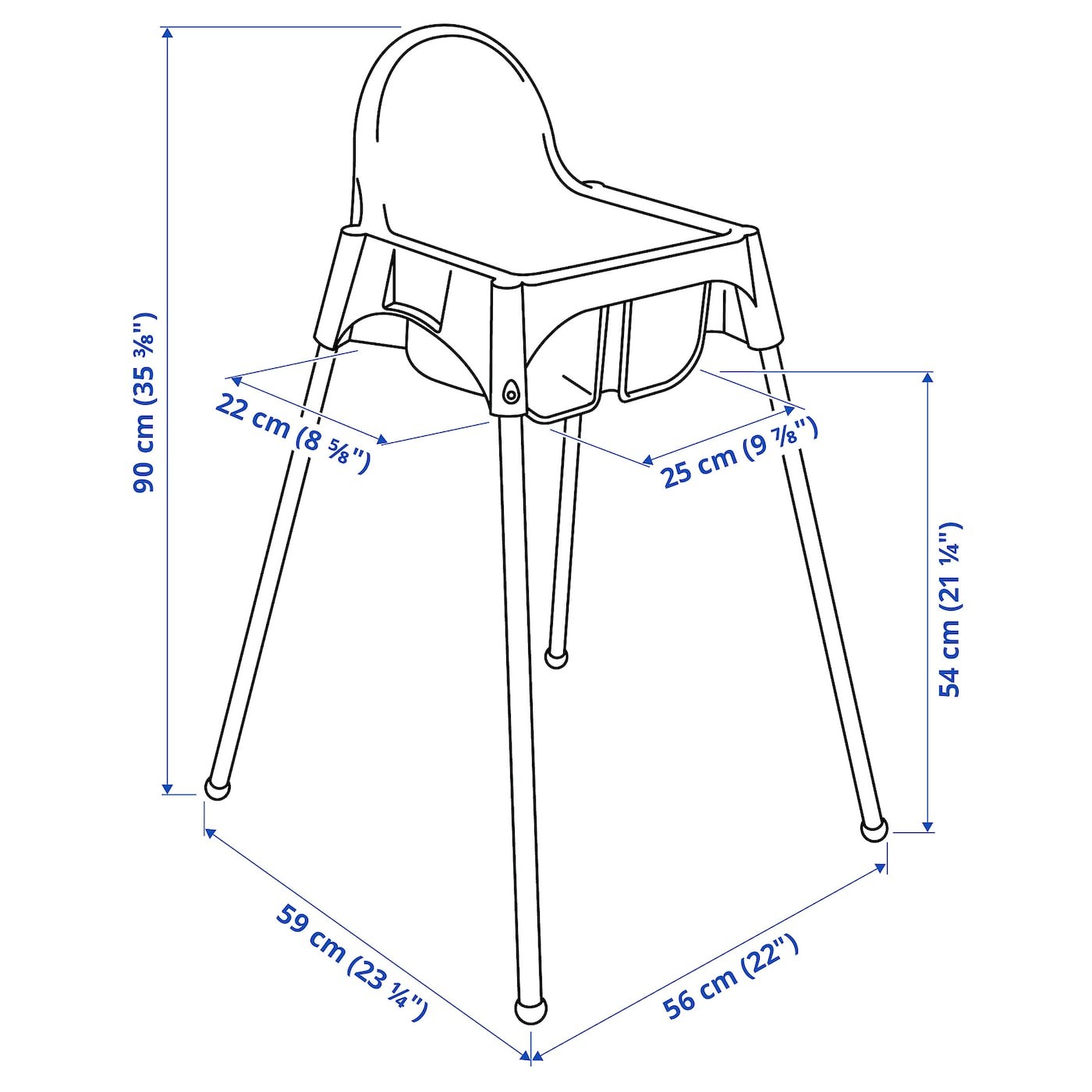 ANTILOP Highchair with safety belt