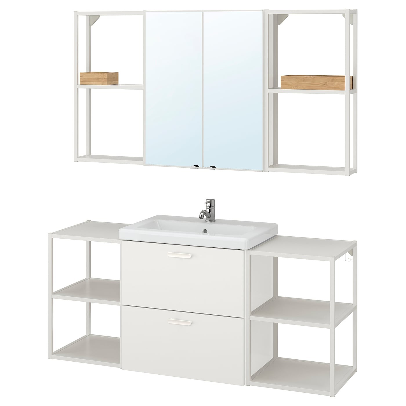 ENHET / TVÄLLEN Bathroom furniture, set of 18