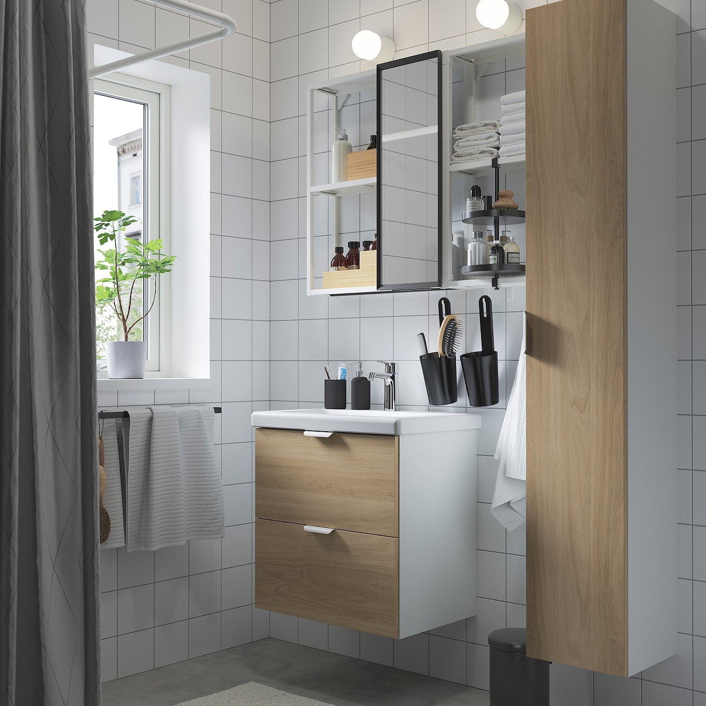 ENHET / TVÄLLEN Bathroom furniture, set of 18