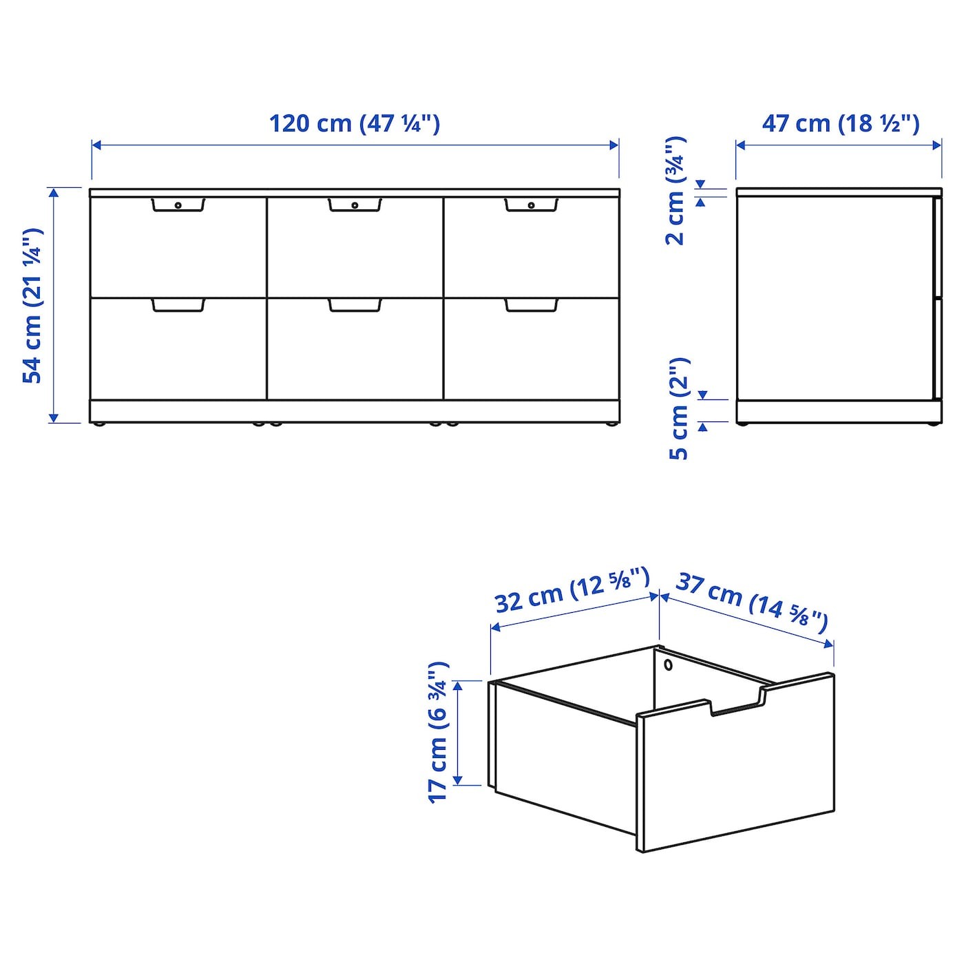 NORDLI Chest of 6 drawers