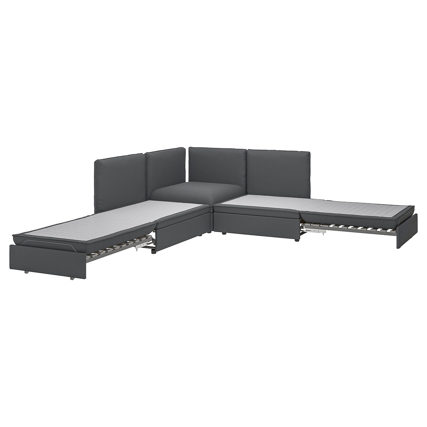 VALLENTUNA Modular crnr sofa 3-seat+2 sofa-bed