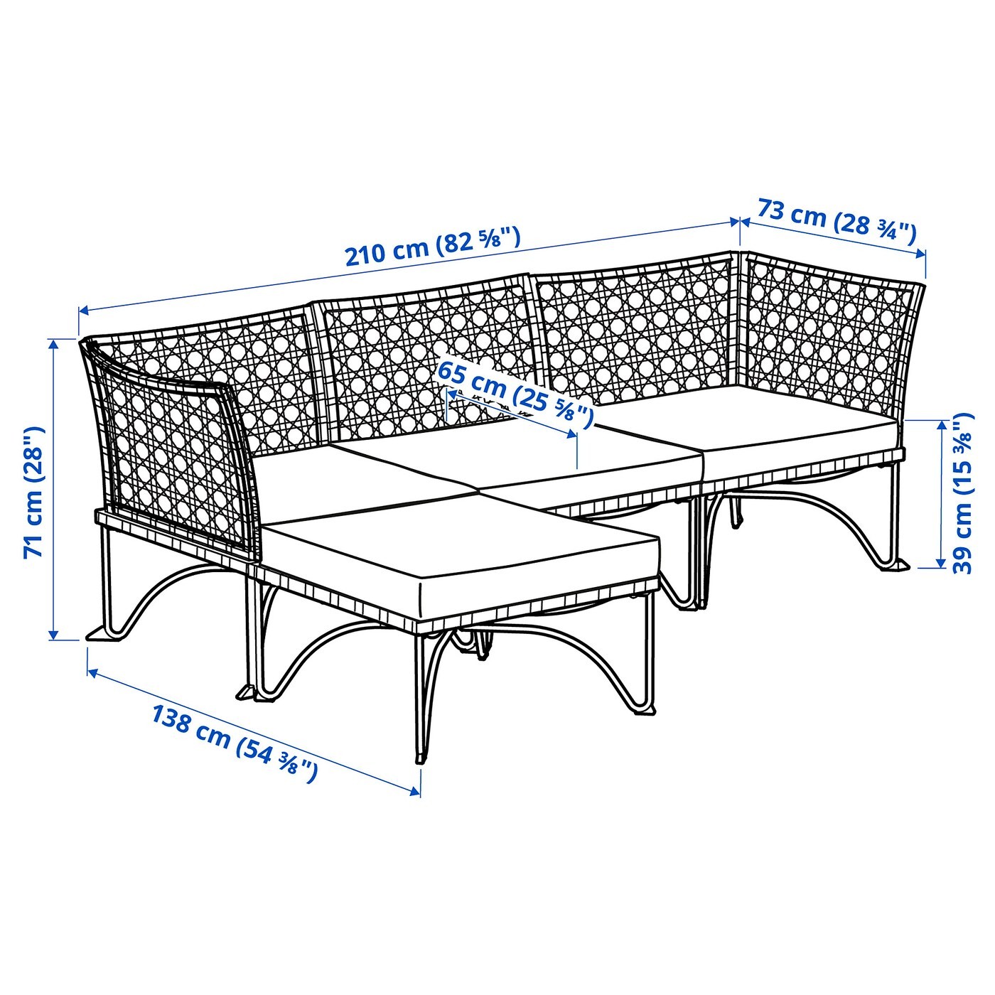 JUTHOLMEN 3-seat modular sofa, outdoor