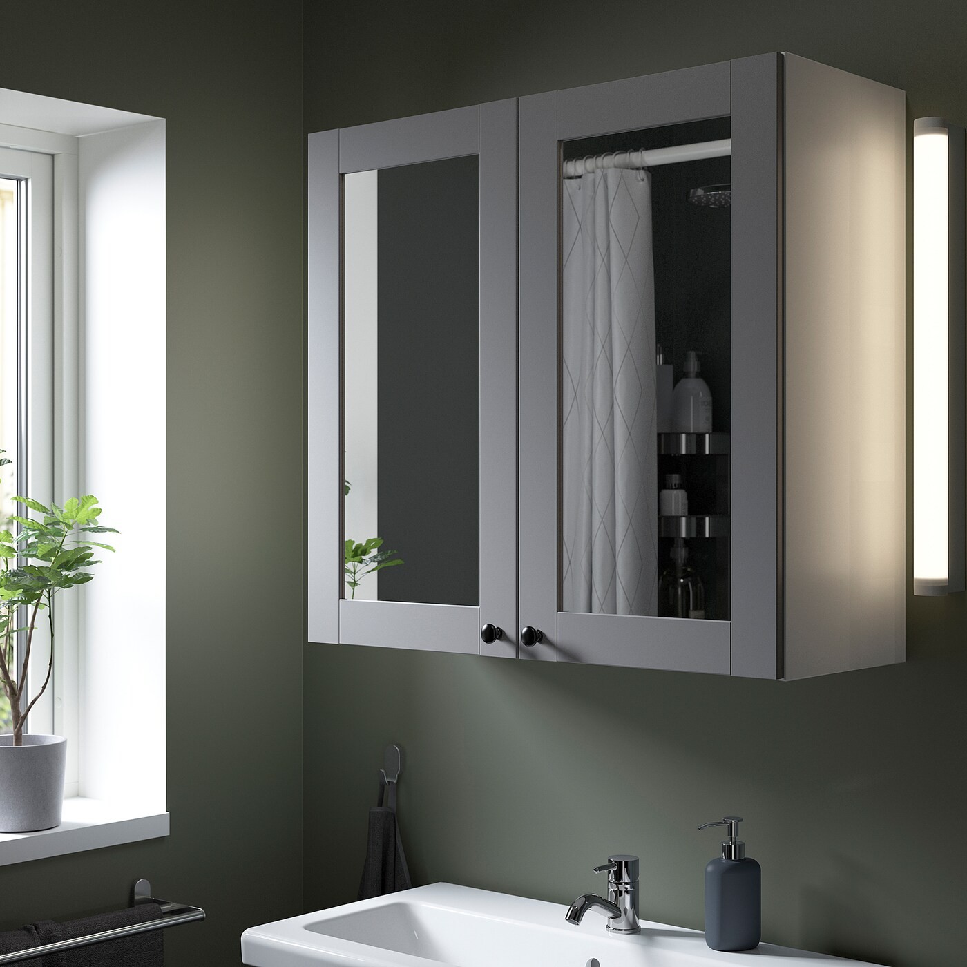 ENHET Mirror cabinet with 2 doors