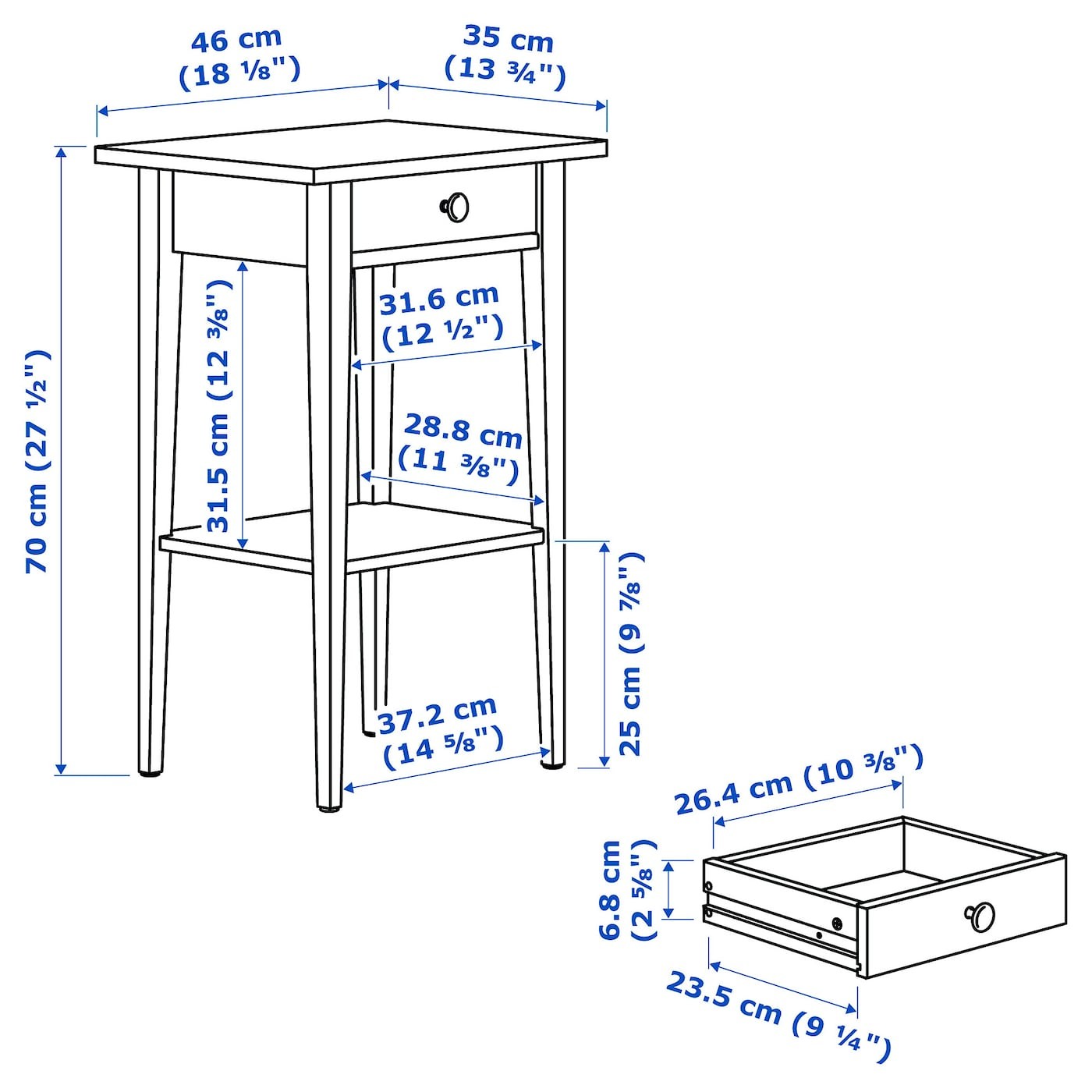 HEMNES Bedside table