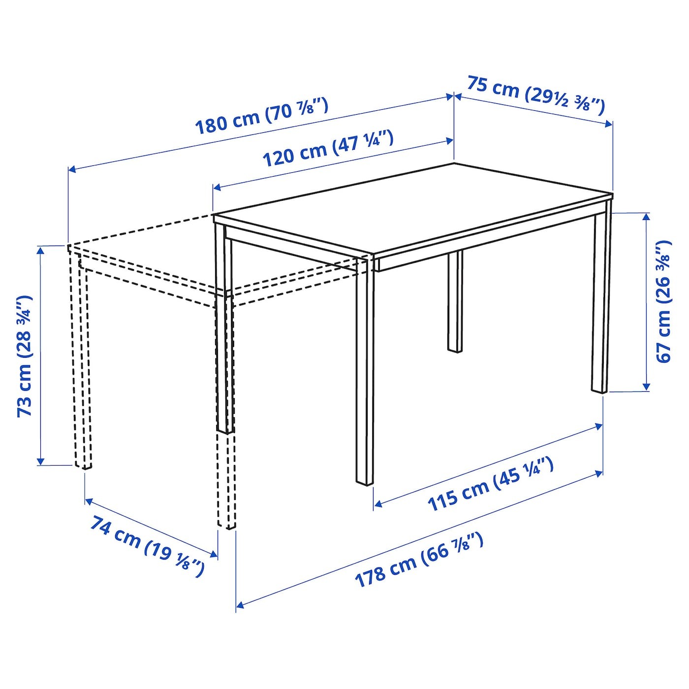 VANGSTA Extendable table