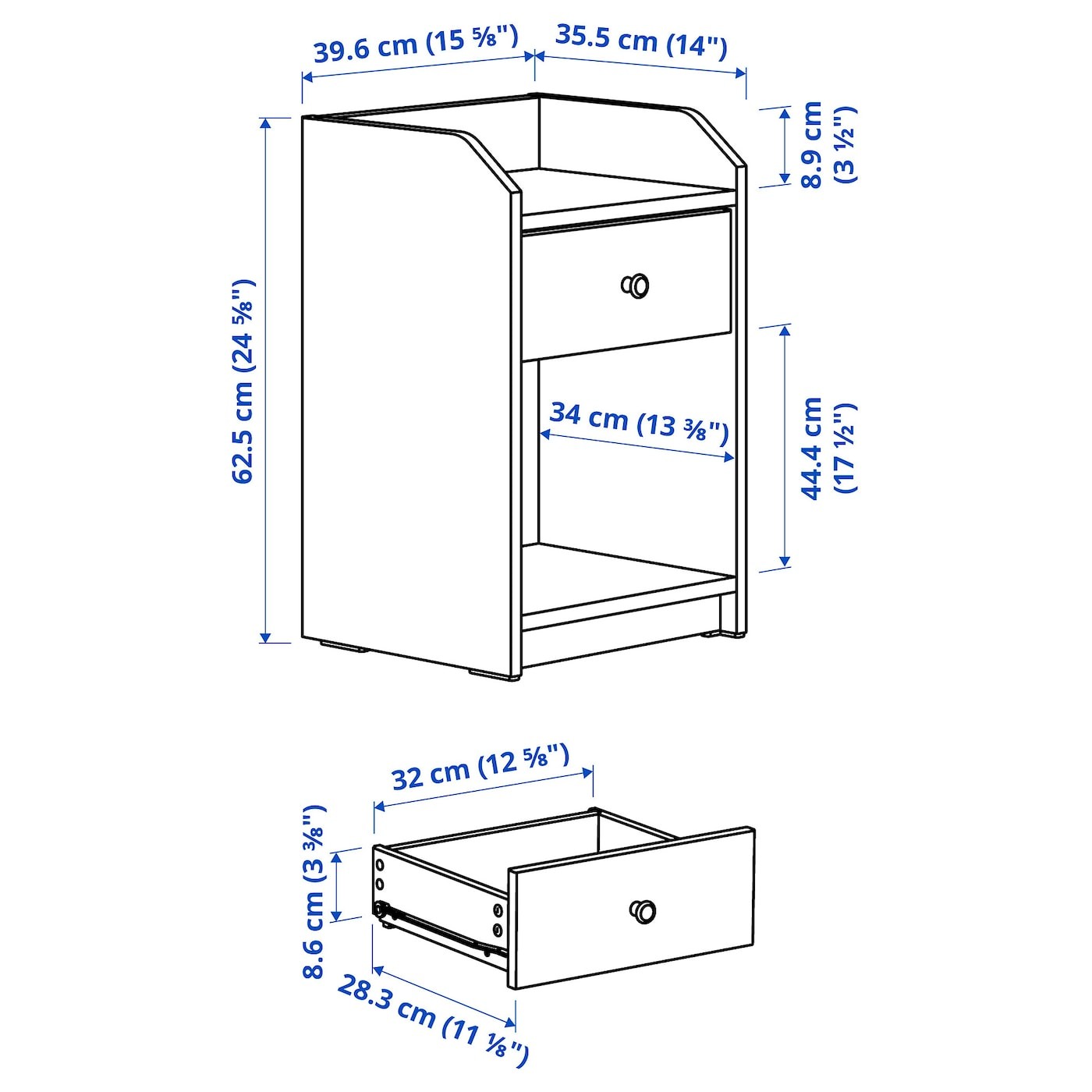 HAUGA Bedside table