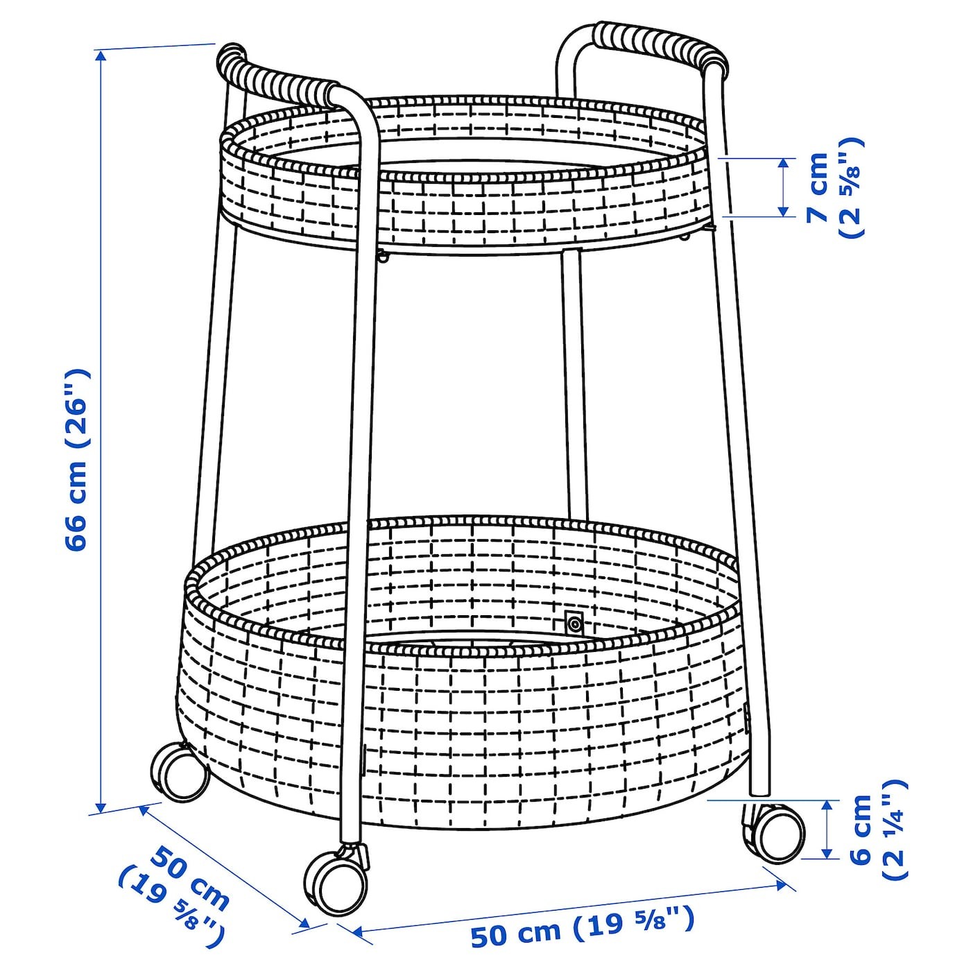 LUBBAN Trolley table with storage