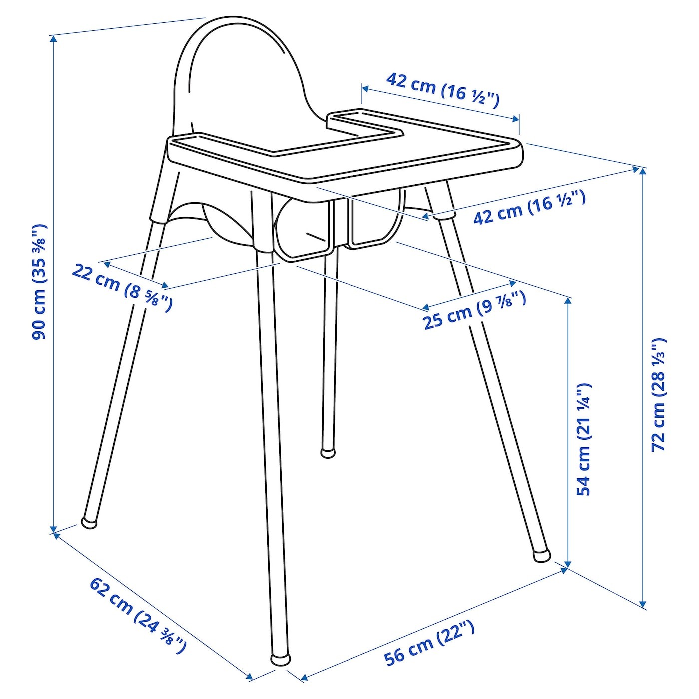 ANTILOP Highchair with tray