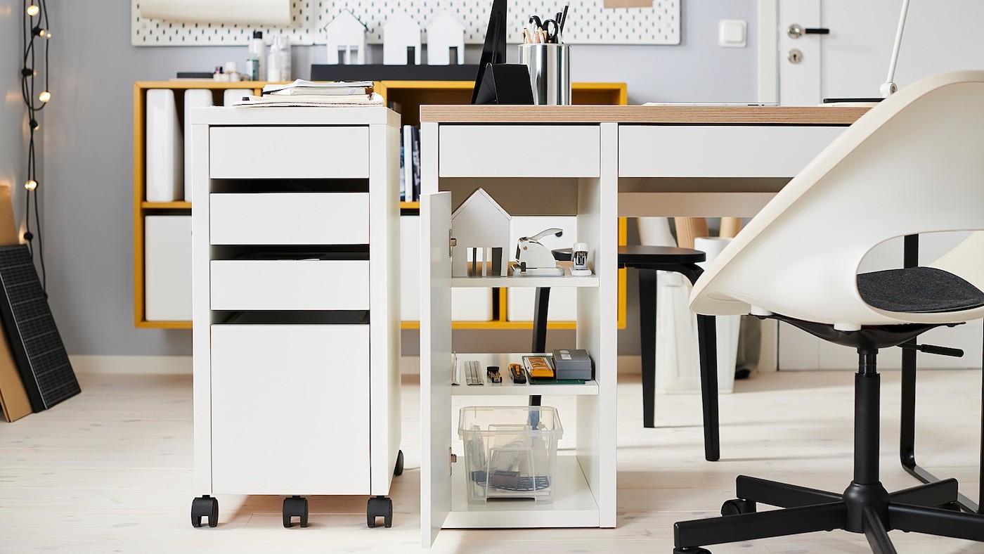 MICKE Drawer unit with drop-file storage