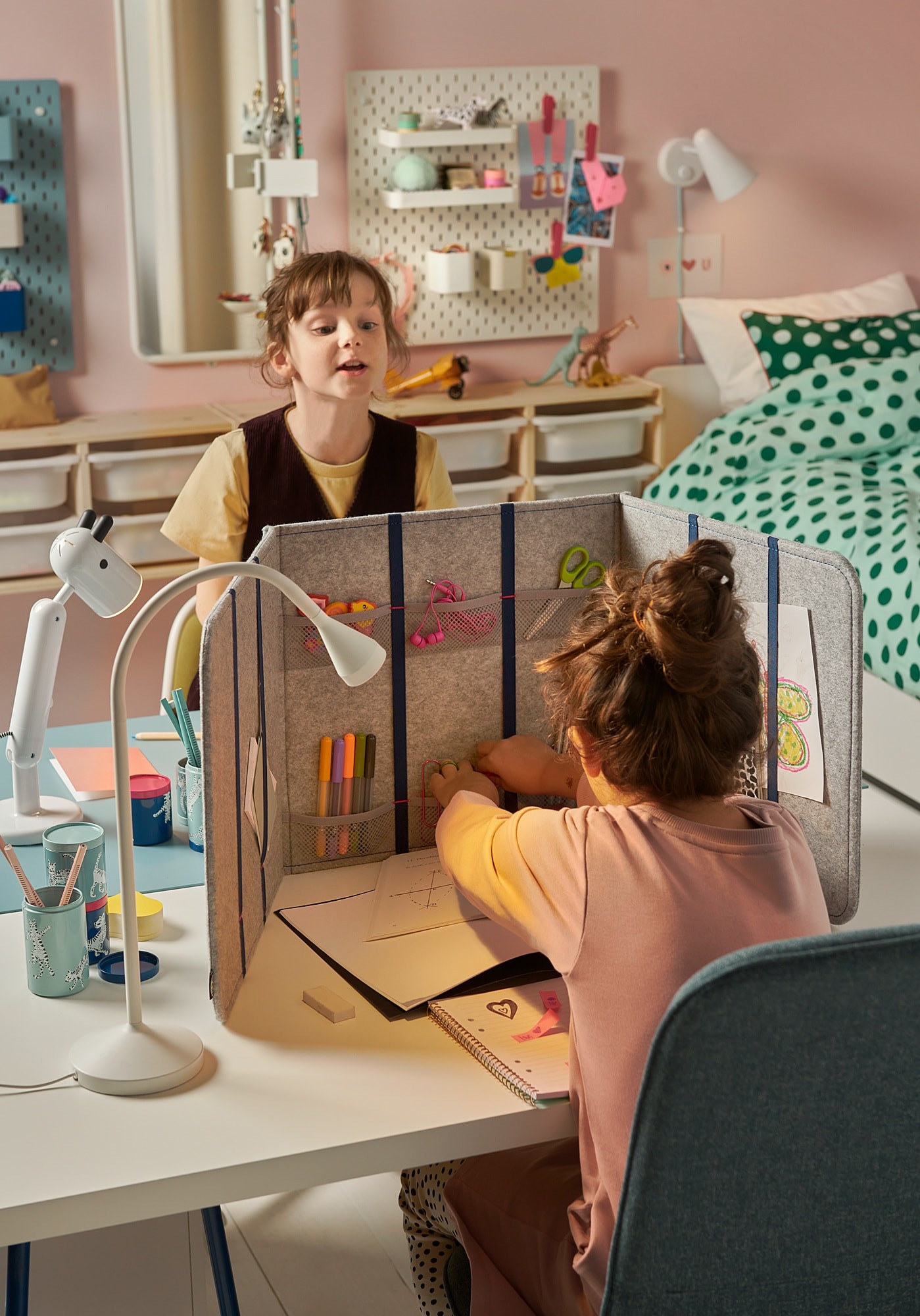 ÖVNING Desk divider with compartments