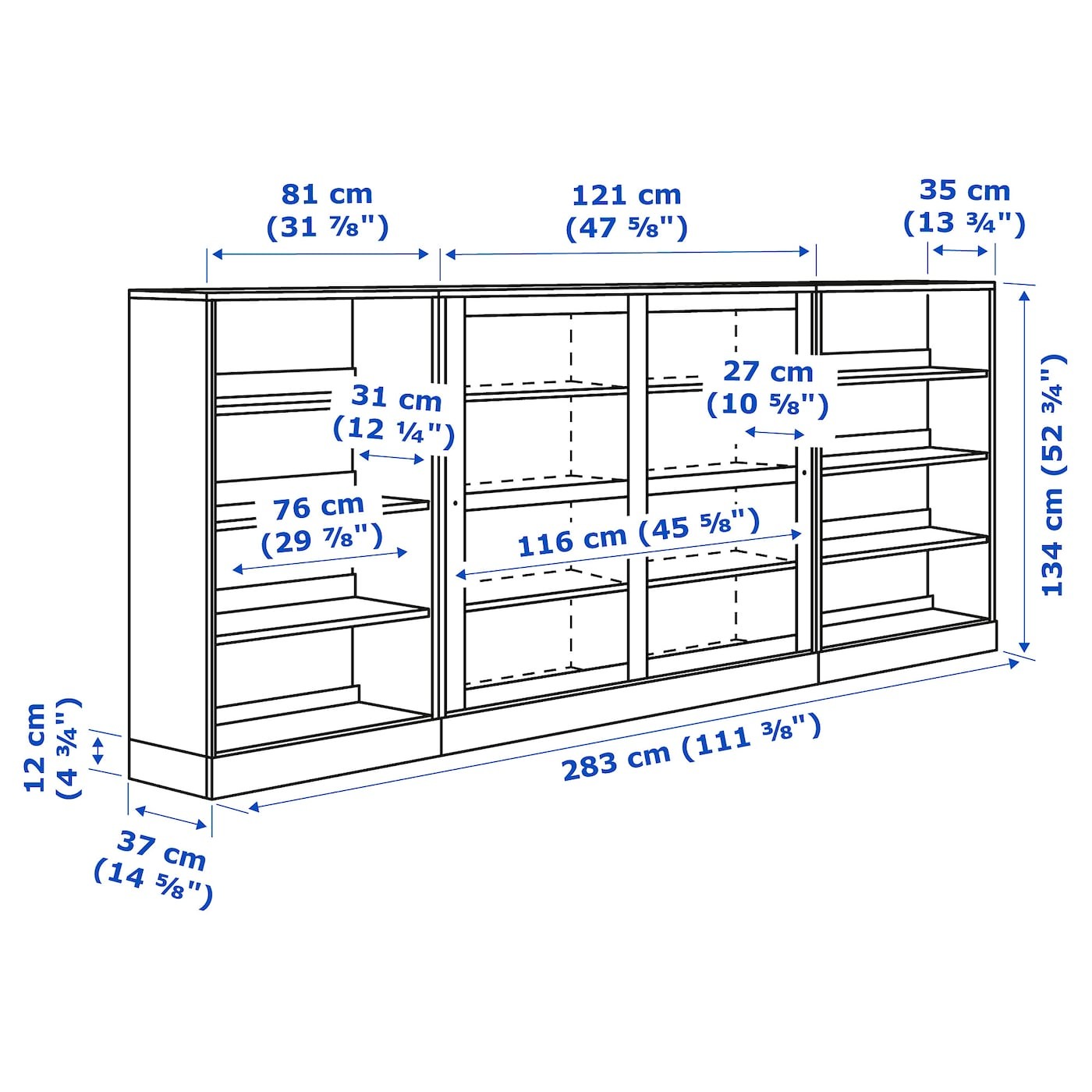 HAVSTA Storage comb w sliding glass doors