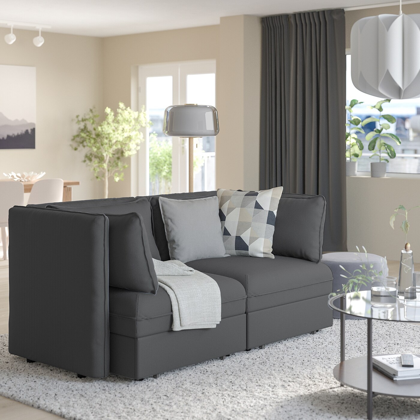 VALLENTUNA 2-seat modular sofa w 2 sofa-beds