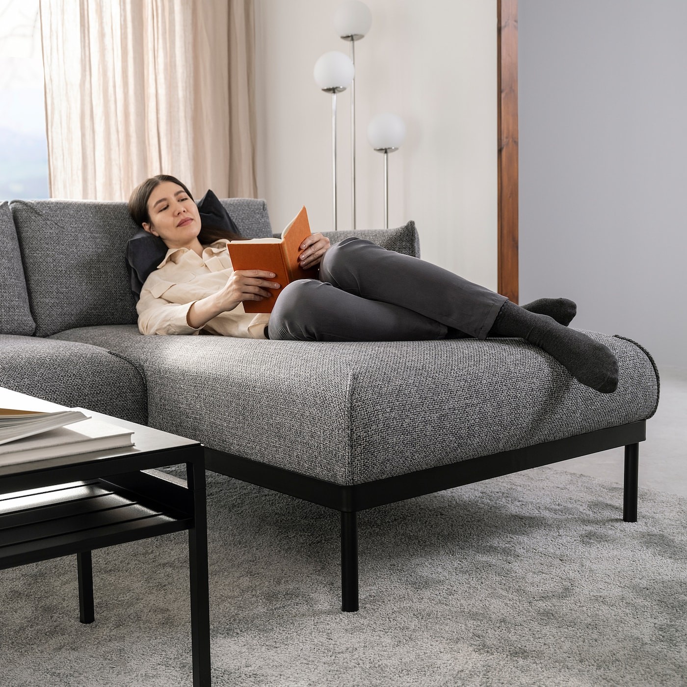 ÄPPLARYD 4-seat sofa with chaise longue