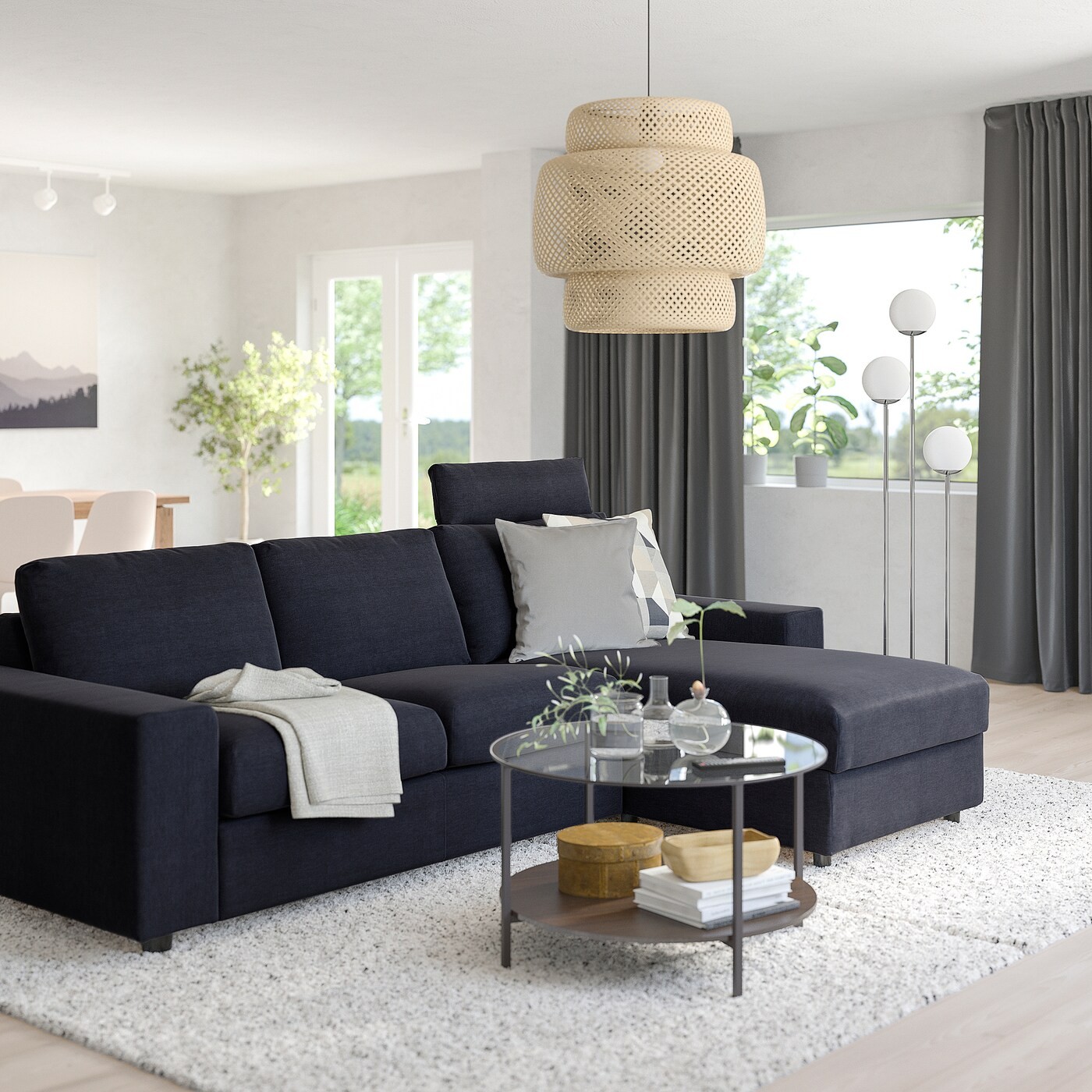 VIMLE 3-seat sofa with chaise longue