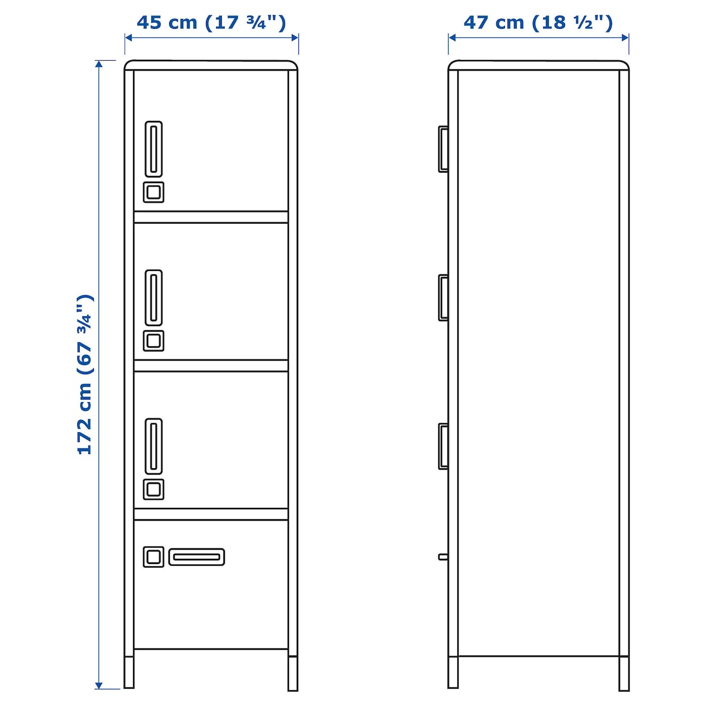 IDÅSEN High cabinet with smart lock