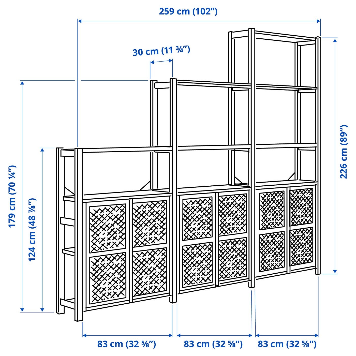 IVAR Shelving unit with doors